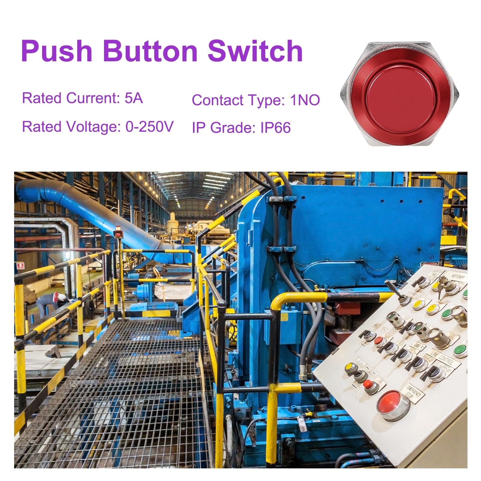 DMiotech 1 Pcs 16mm / 5/8" Push Button Switch - Image 3