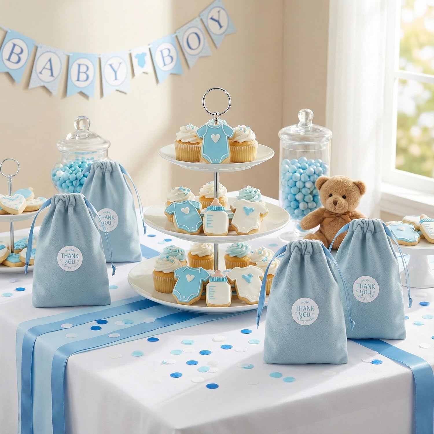 12pcs Dusty Blue Velvet Drawstring Bags 4x6 inches Small Velvet Cloth Gift Bags Jewelry Pouches for Storage Wedding Party Favor Christmas - Image 5