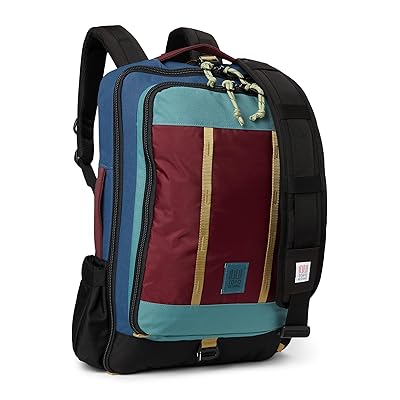 Topo Designs Global Travel Bag 30L Backpack Bags Dark Denim/Burgundy, Mesh/Nylon/Plastic