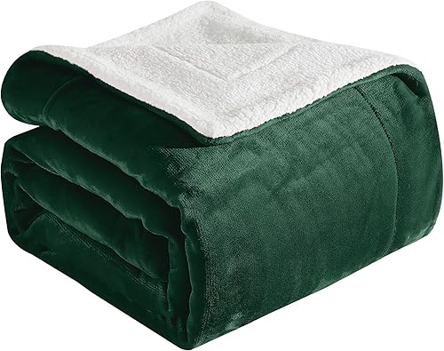 Miniatura 7 de Elegant Comfort Manta de forro polar de terciopelo ultra afelpado suave, cálida, acogedora  Manta reversible de microvisón con respaldo de sherpa