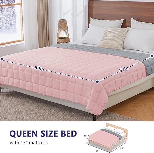 Vista 257 de yescool - Manta con peso, 10 libras, fresca, transpirable, con cuentas de cristal prémium, lavable a máquina, para dormir, 90-110 libras, 41 x 60