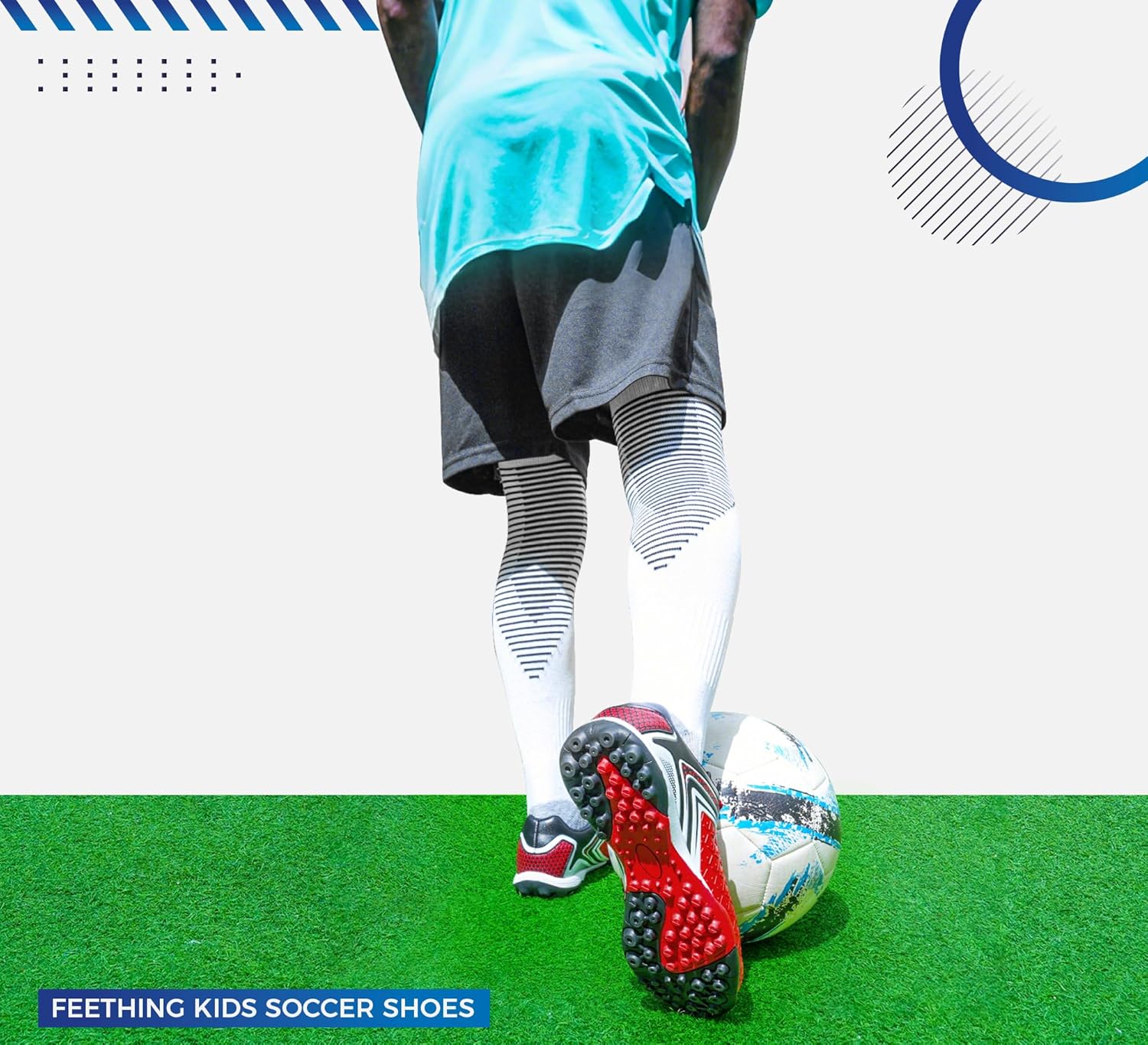 Girls Boys Indoor Soccer Shoes Kids Turf Training Football Cleats Youth TF Durable Futsal Soccer Sneaker Littel/Big Kid