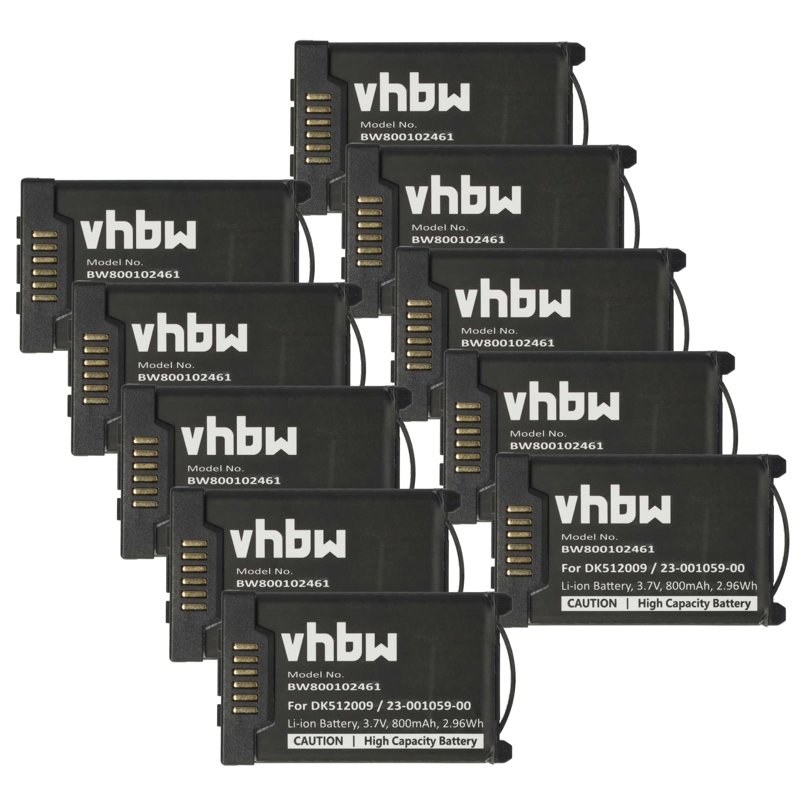 vhbw 10x batteria sostituisce Mitel 11205639, 126569, 68768, A600ST1 per telefono fisso cordless (800mAh, 3,7V, Li-Ion)
