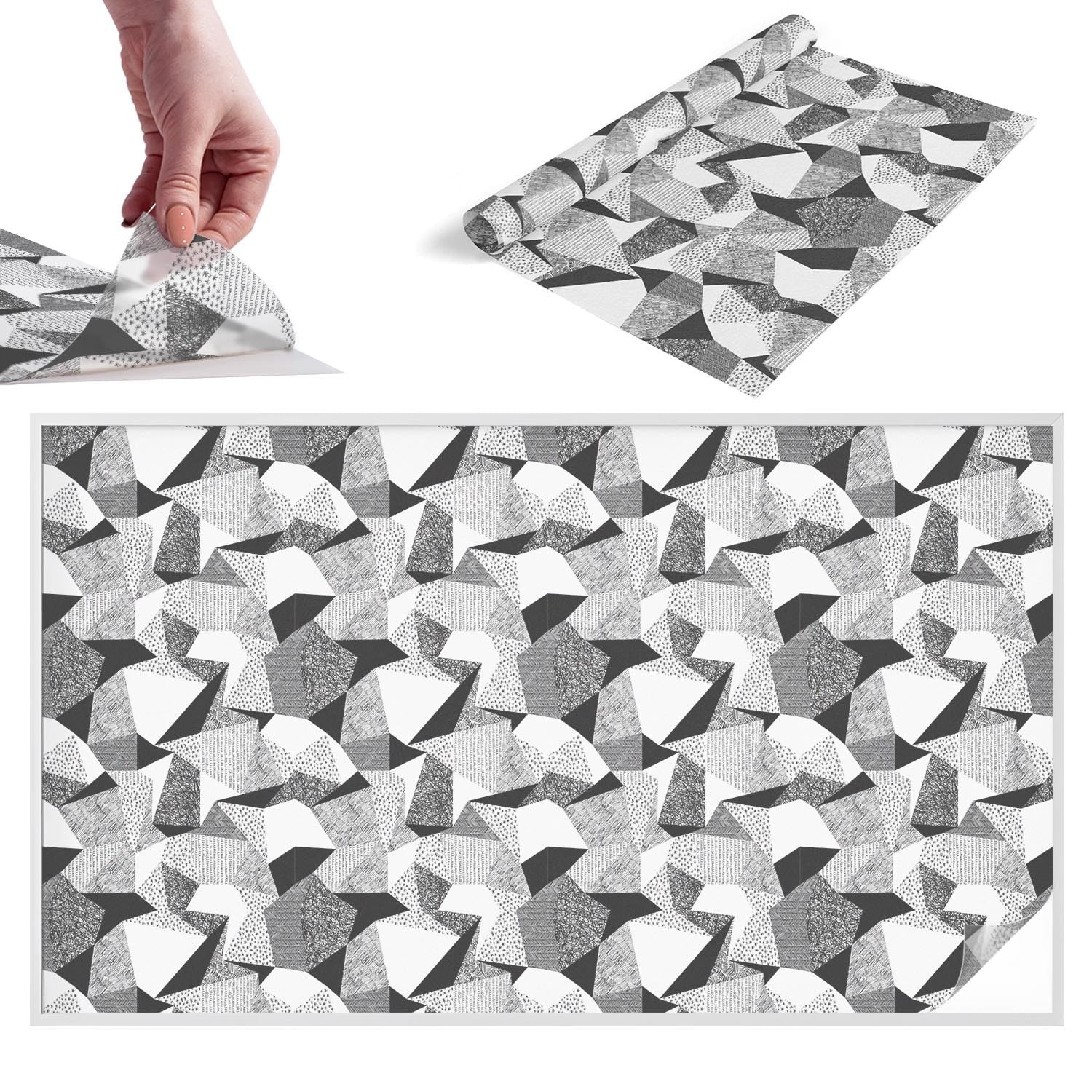 Film dépoli pour vitre géométrique pour l'intimité de votre bureau ou chambre en PVC