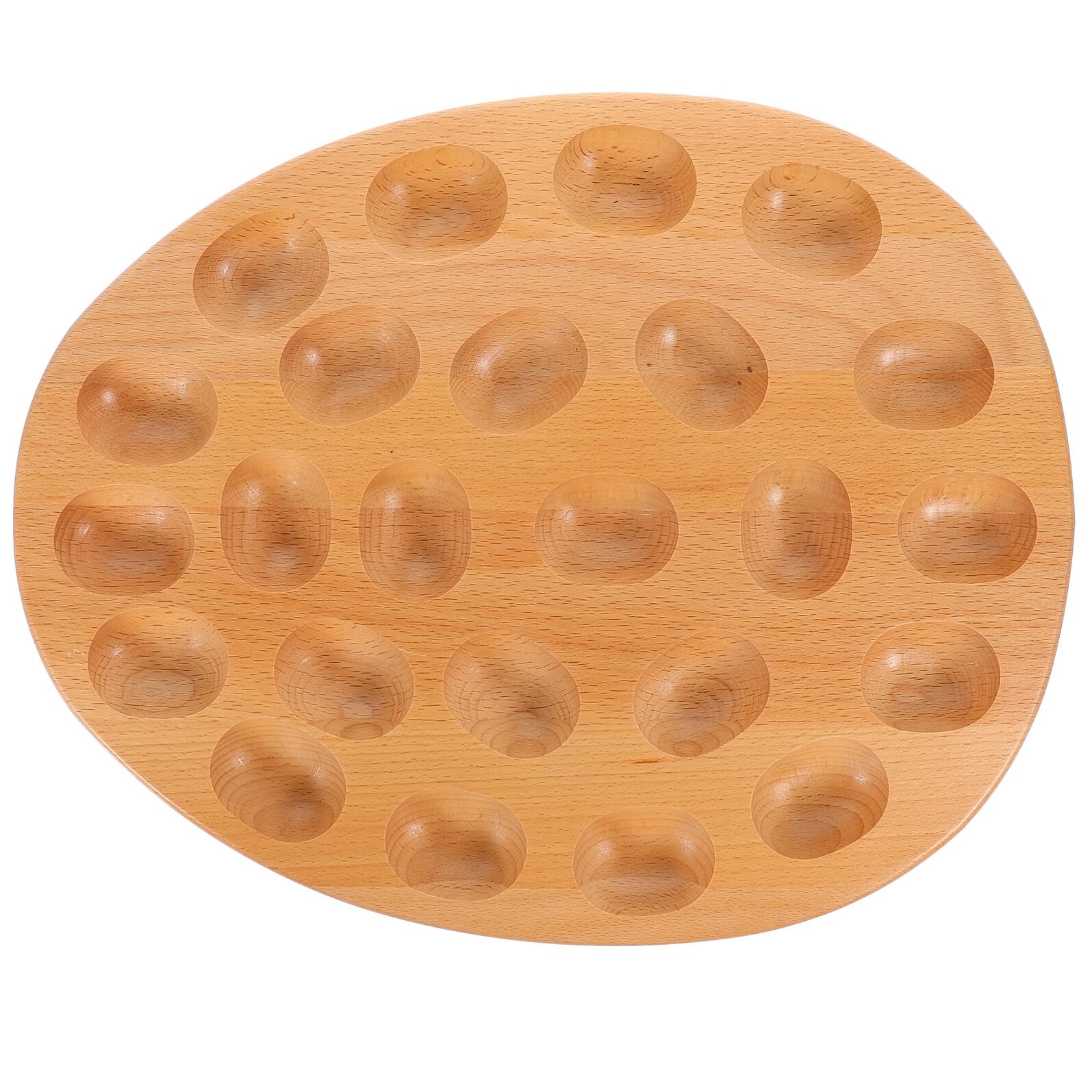 Plateau à œufs mimosa en bois 36,5 cm, support de rangement cuisine réfrigérateur
