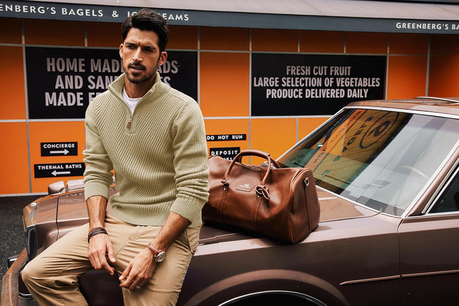 PJ PAUL JONES Mens Quarter Zip Pullover Sweaters Casual Slim Fit Knit Texture Sweater - Image 4