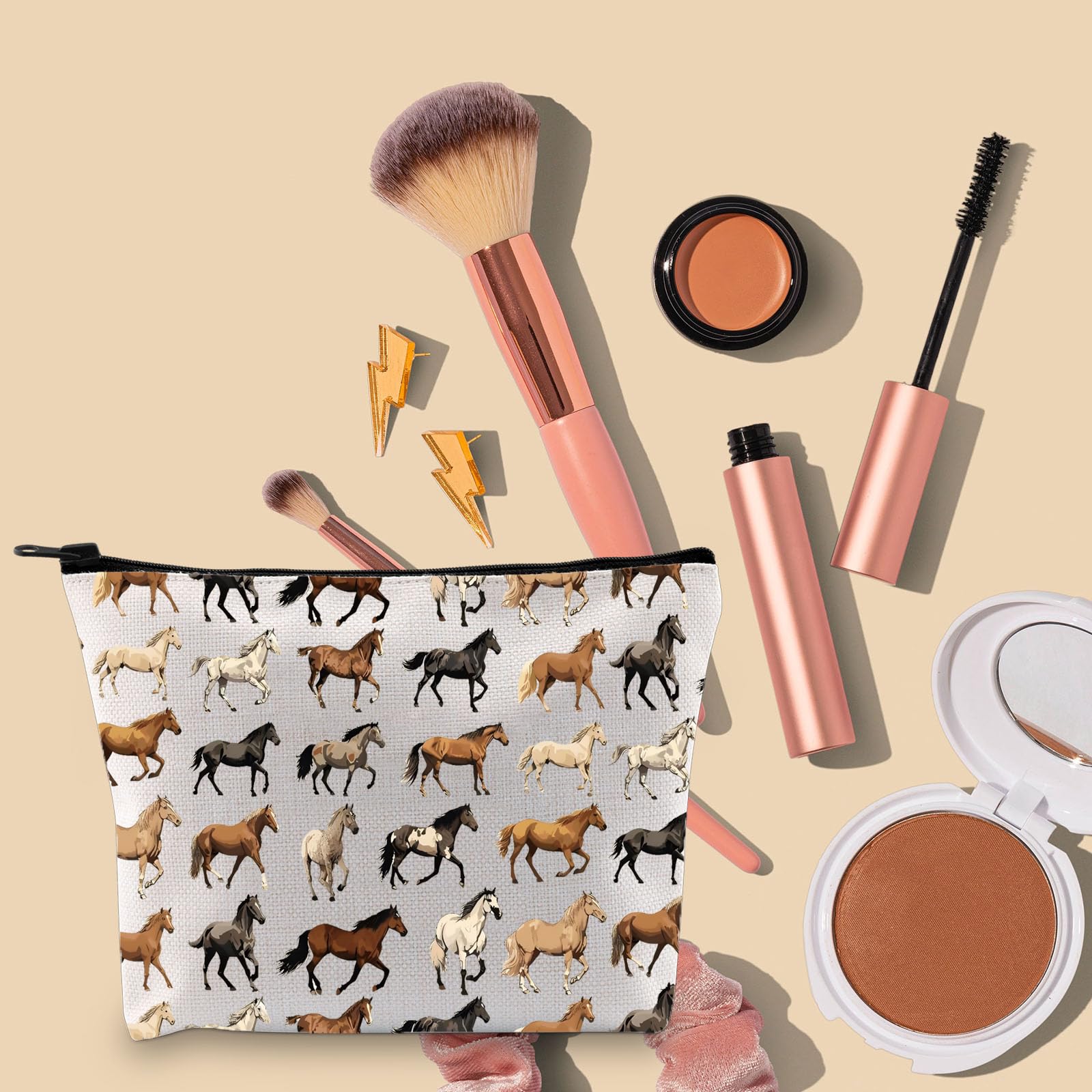 Horse Makeup Bag Horse Gift Horse Lover Makeup Bag Inspirational Horse Gift for Women Equestrian Gift Animal Lovers Gift (MB - Image 3