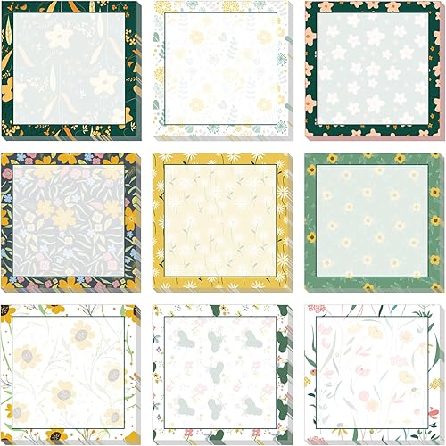 9 piezas de notas adhesivas de flores notas adhesivas de flores blocs de notas autoadhesivas para escuela oficina suministros para el hogar