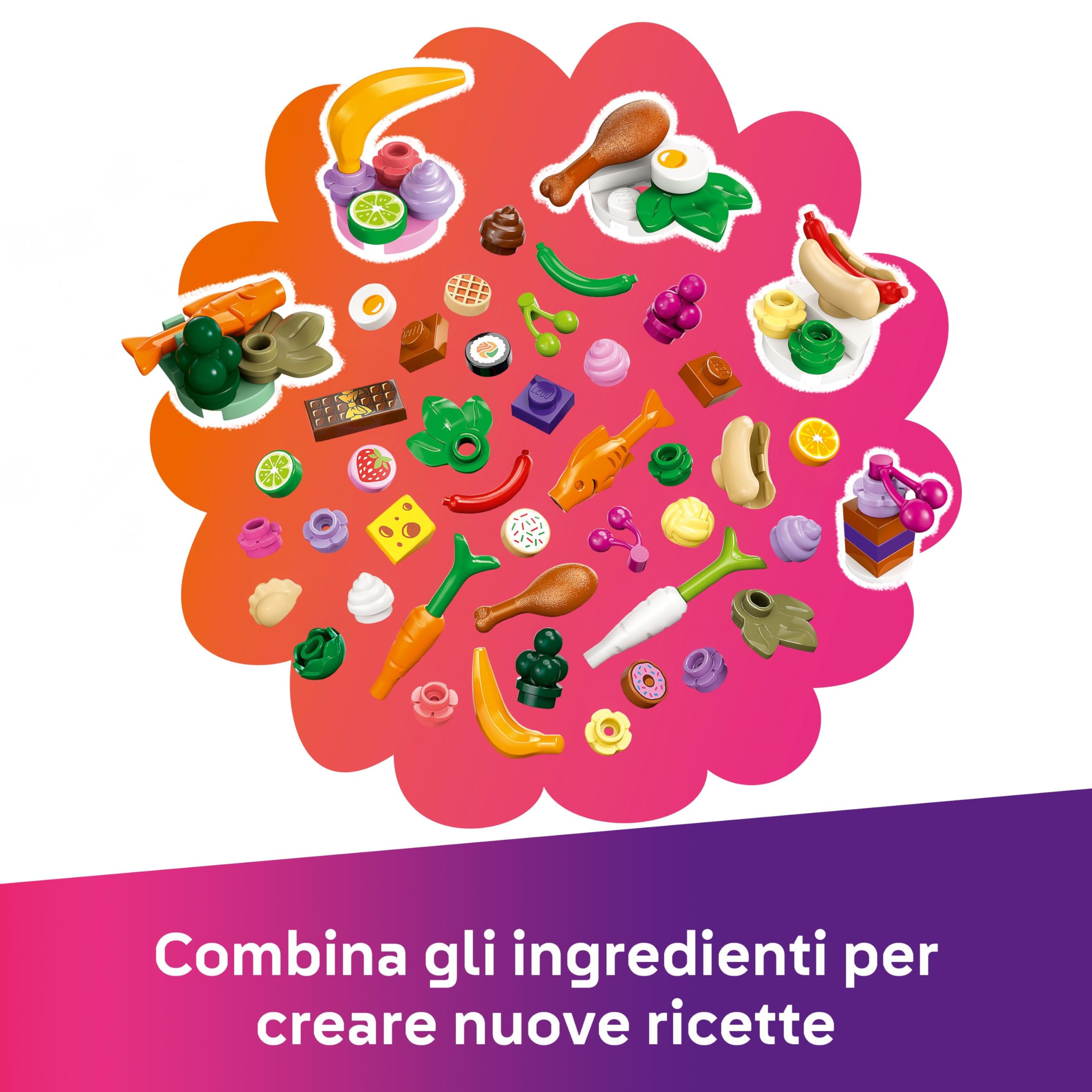 LEGO Friends Ristorante e Scuola di Cucina, Giochi Creativi per lo Sviluppo delle Abilità Sociali per Bambine da 8 Anni con Mini Bamboline, Gatto e Cibo giocattolo, Idea Regalo di Compleanno 42655
