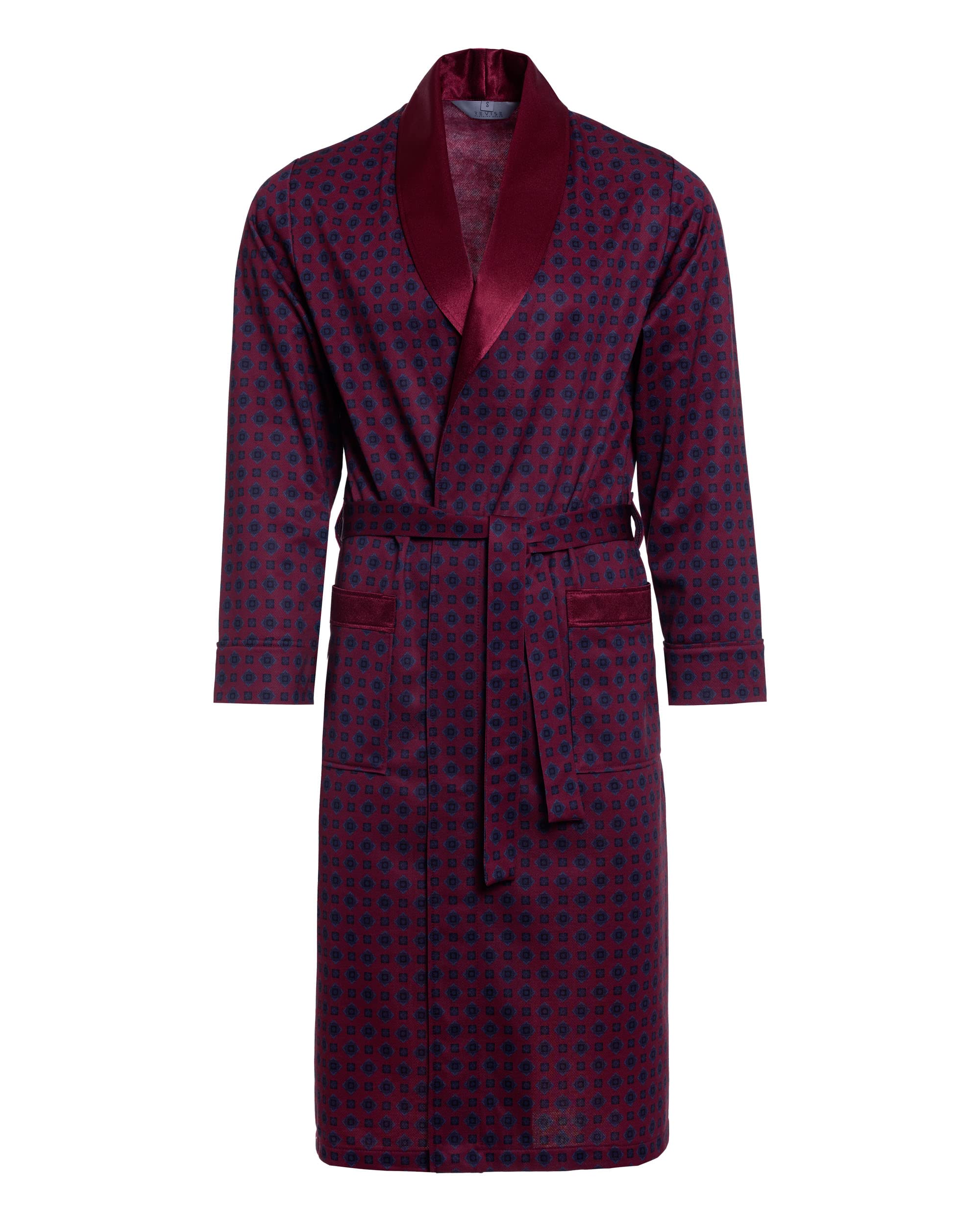 Revise RE-502 Elegant Men's Dressing Gown - Classic style – Burgundy Red 31 – S