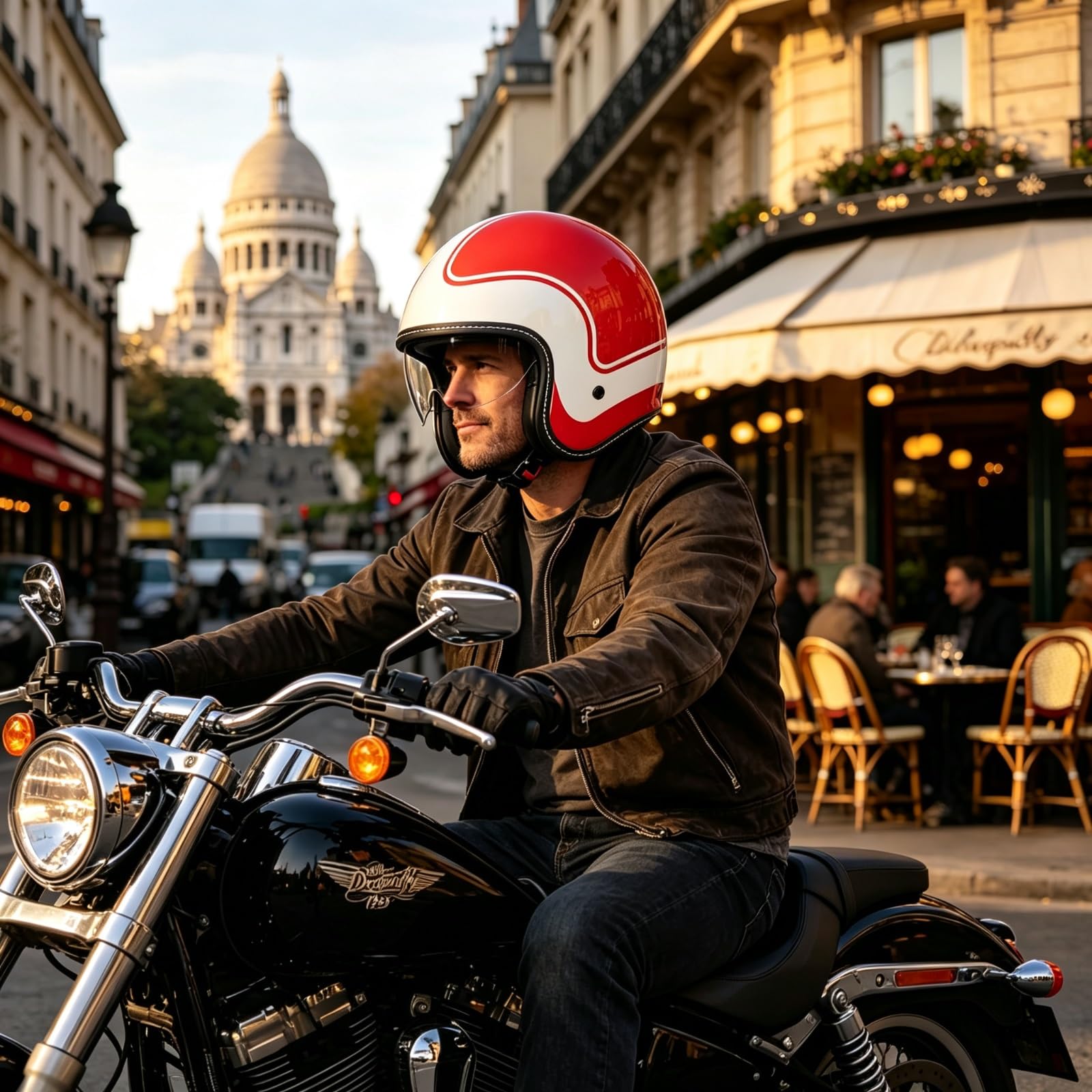 Klasyczny Kask Jet Certyfikat ECE 22.06 & Atest DOT, Dopuszczony do ruchu Kask Motocyklowy Retro Otwarty z Blendą Przeciwsłoneczną, Odpinany Daszek, Klamra Mikrometryczna