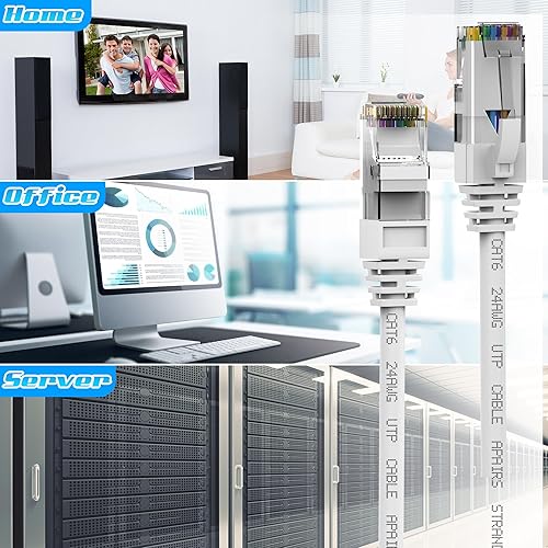 Miniatura 6 de Cable Ethernet Cat6 de 30 pies, cable de conexión Cat 6, cable de Internet Cat6, cable de red UTP, para interiores y exteriores, PoE, 24AWG CCA,