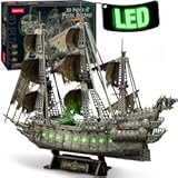 3D Puzzles for Adults - LED Flying Dutchman 3D Puzzle&comma; 360-pieces - Desk Decor for Home Office - Christmas Aduls Teacher Gifts Stocking Stuffers