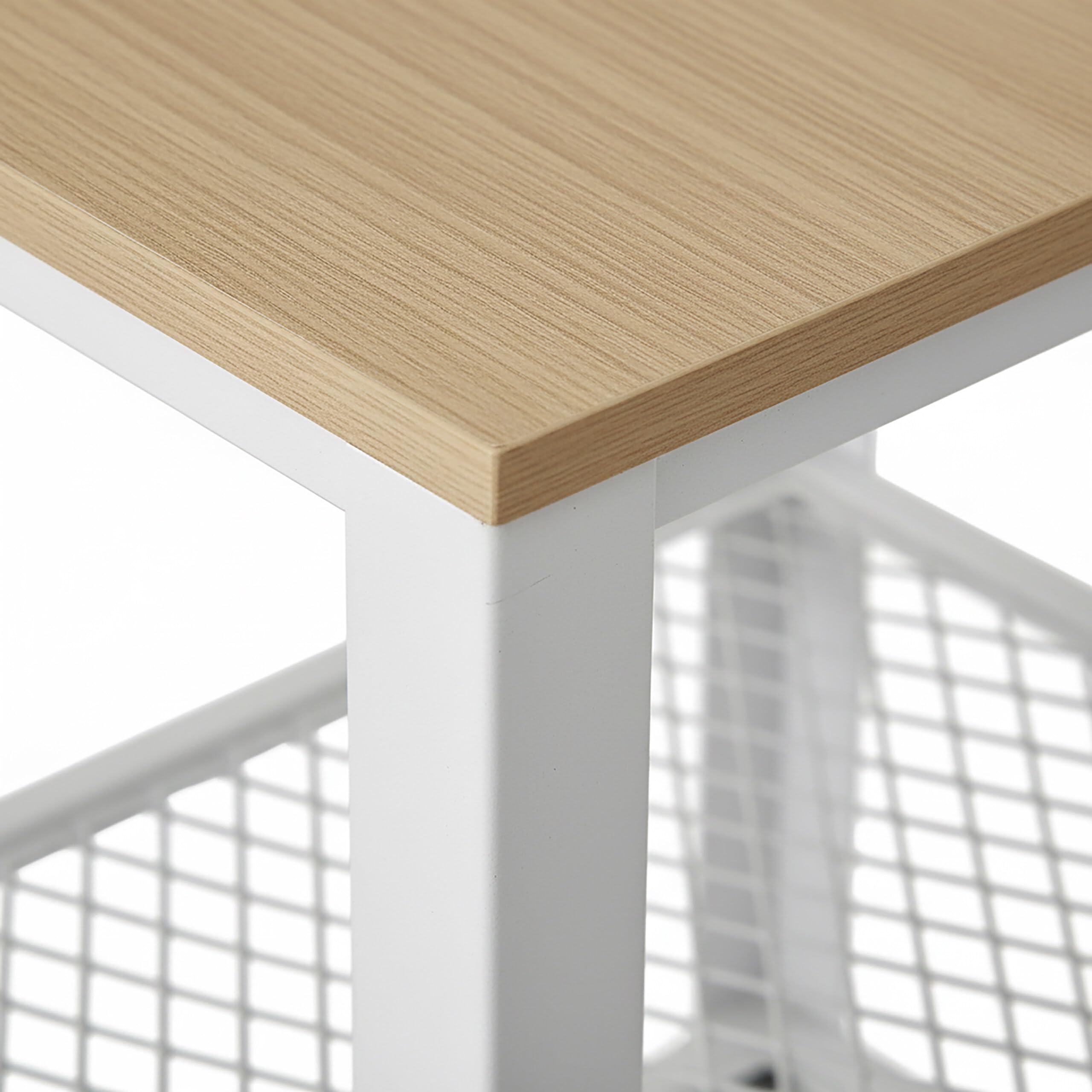 Relaxdays desserte Cuisine 3 Niveaux, Aspect Bois, roulante, Maison/Bureau, 77,5x60x40 cm, métal Brun Clair-Blanc