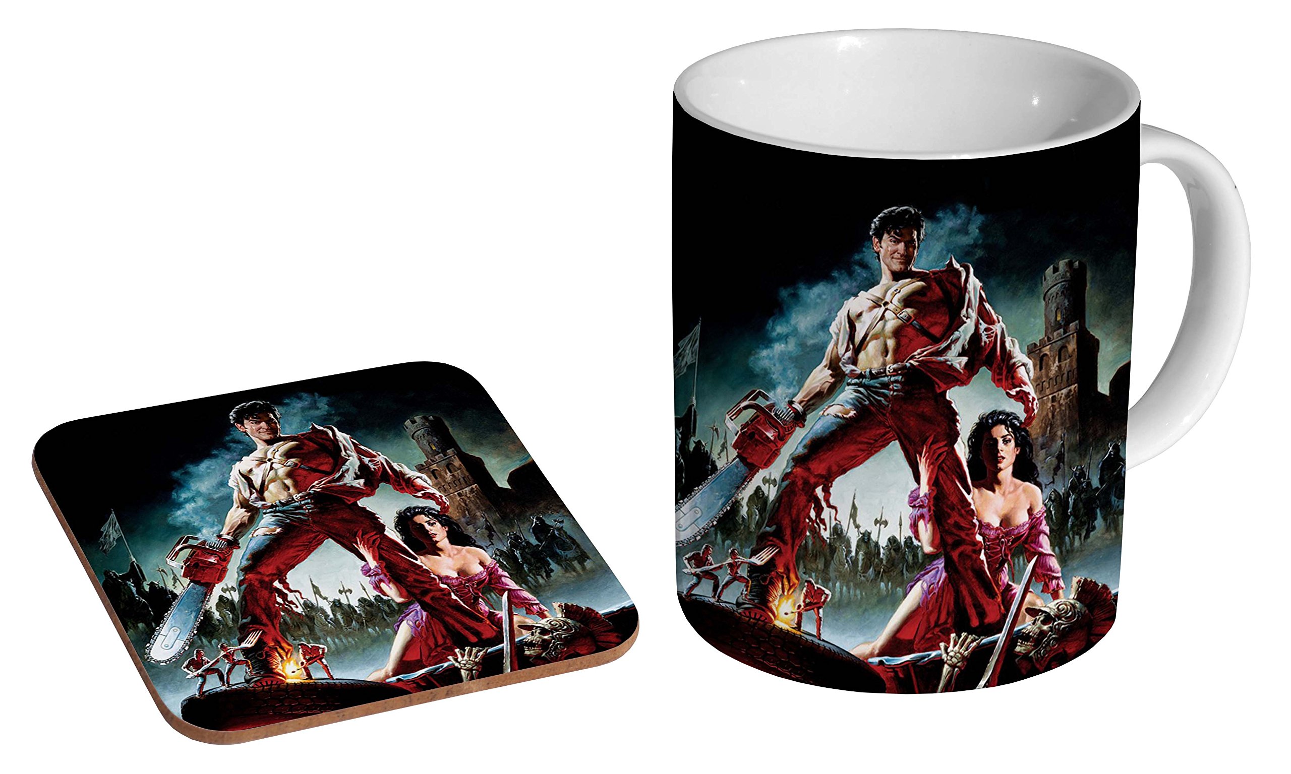 Mugmart White Army Of Darkness Ceramic Coffee Mug + Coaster Gift Set …