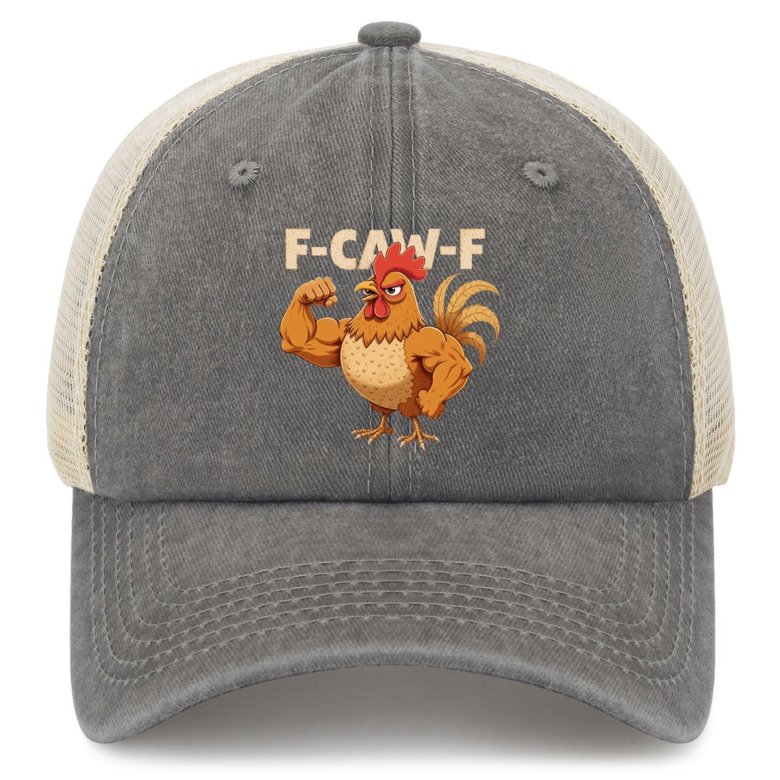 FWJZDSP F Cawf F Muscular Chicken Graphic Hat Funny Trucker Hats for Men Baseball Hats Funny Birthday Gifts