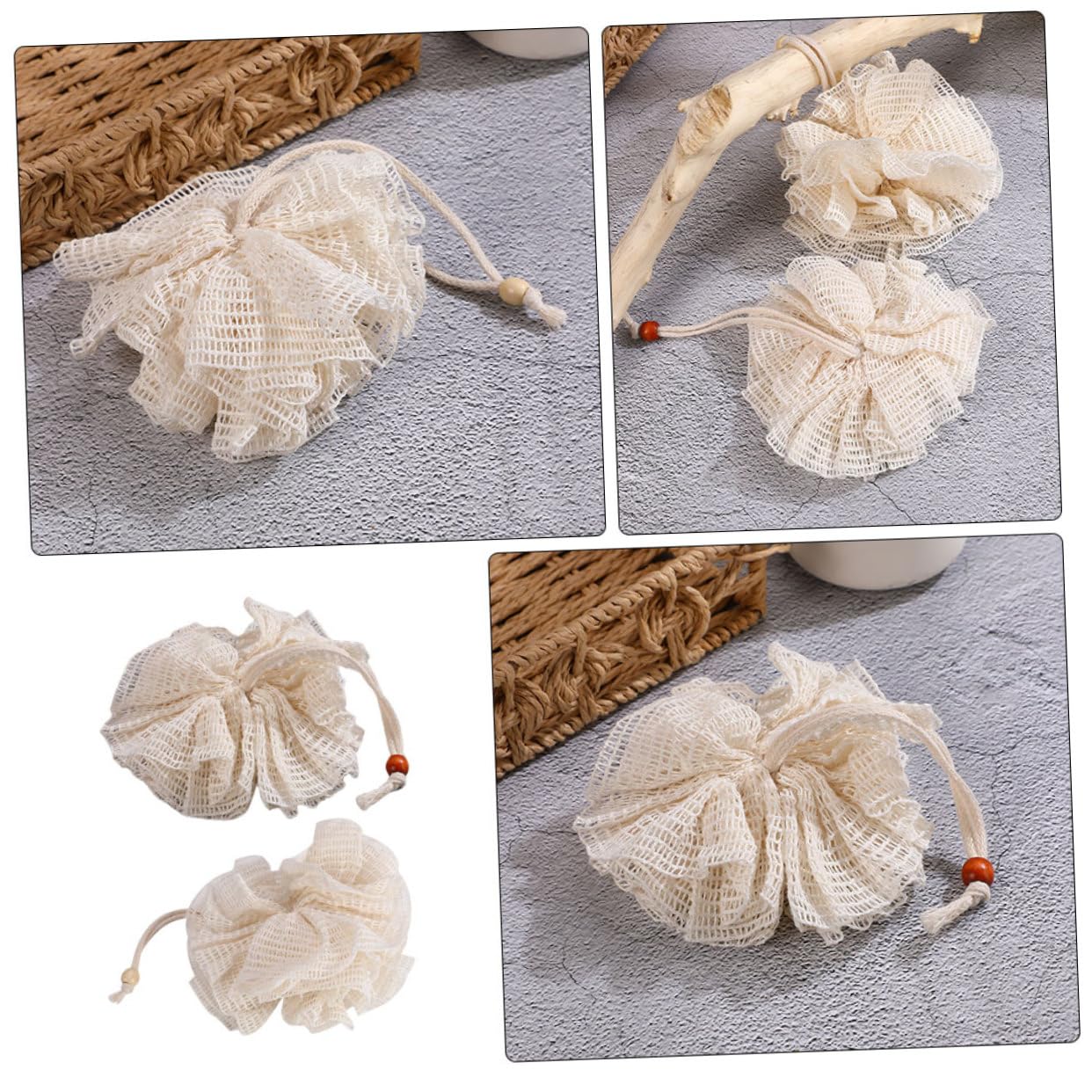 FOMIYES 2 Pcs Foaming Net Loofah Mens Body Wash Bath Sponge Shower Scrubber Mesh Bath Shower Sponge Puff Shower Body Scrubber Bath Shower Puff Sponge Sponges Puff Massage Ramie