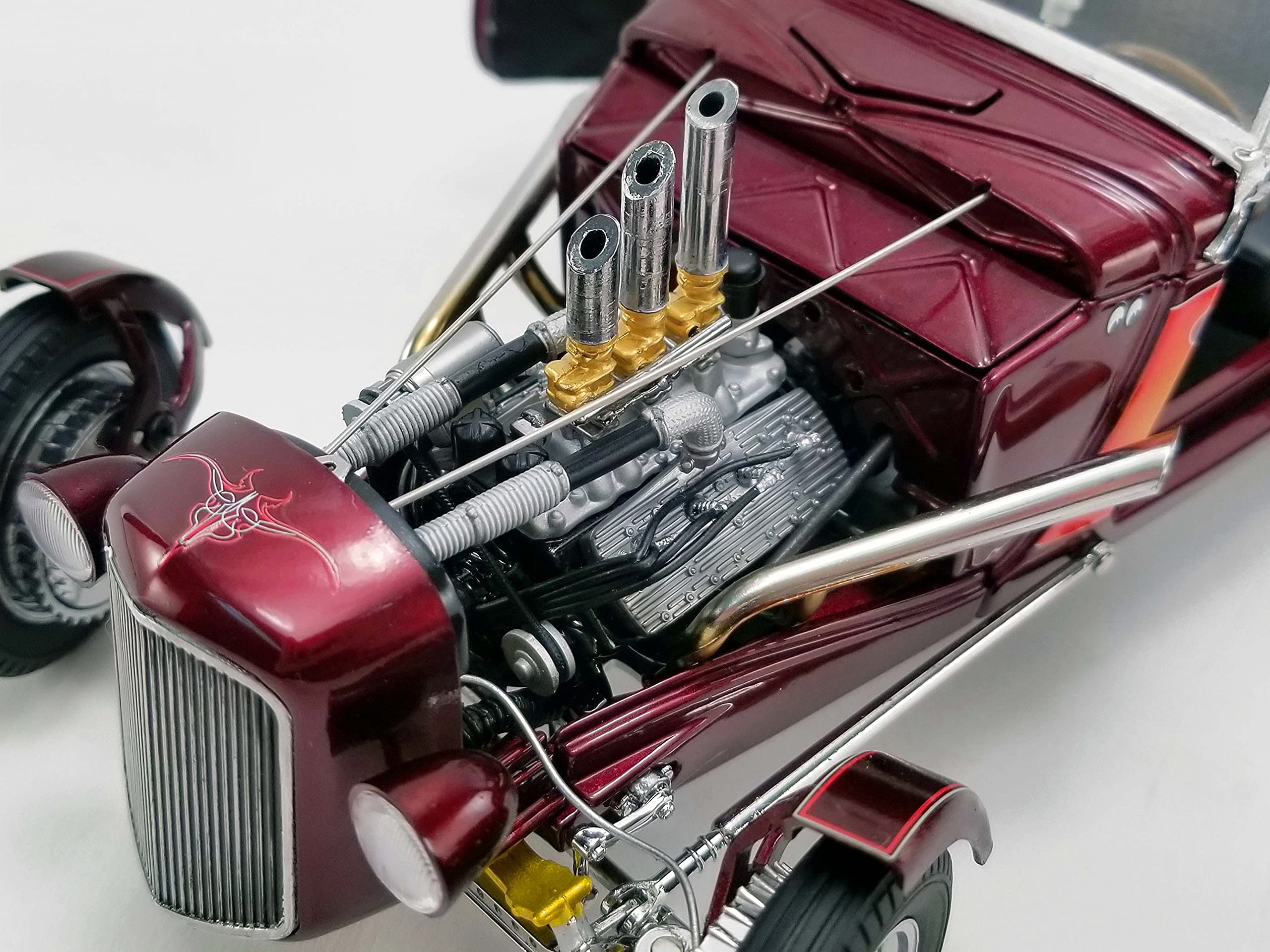 1934 Hot Rod Roadster Brandywine Burgundy Metallic with Flames