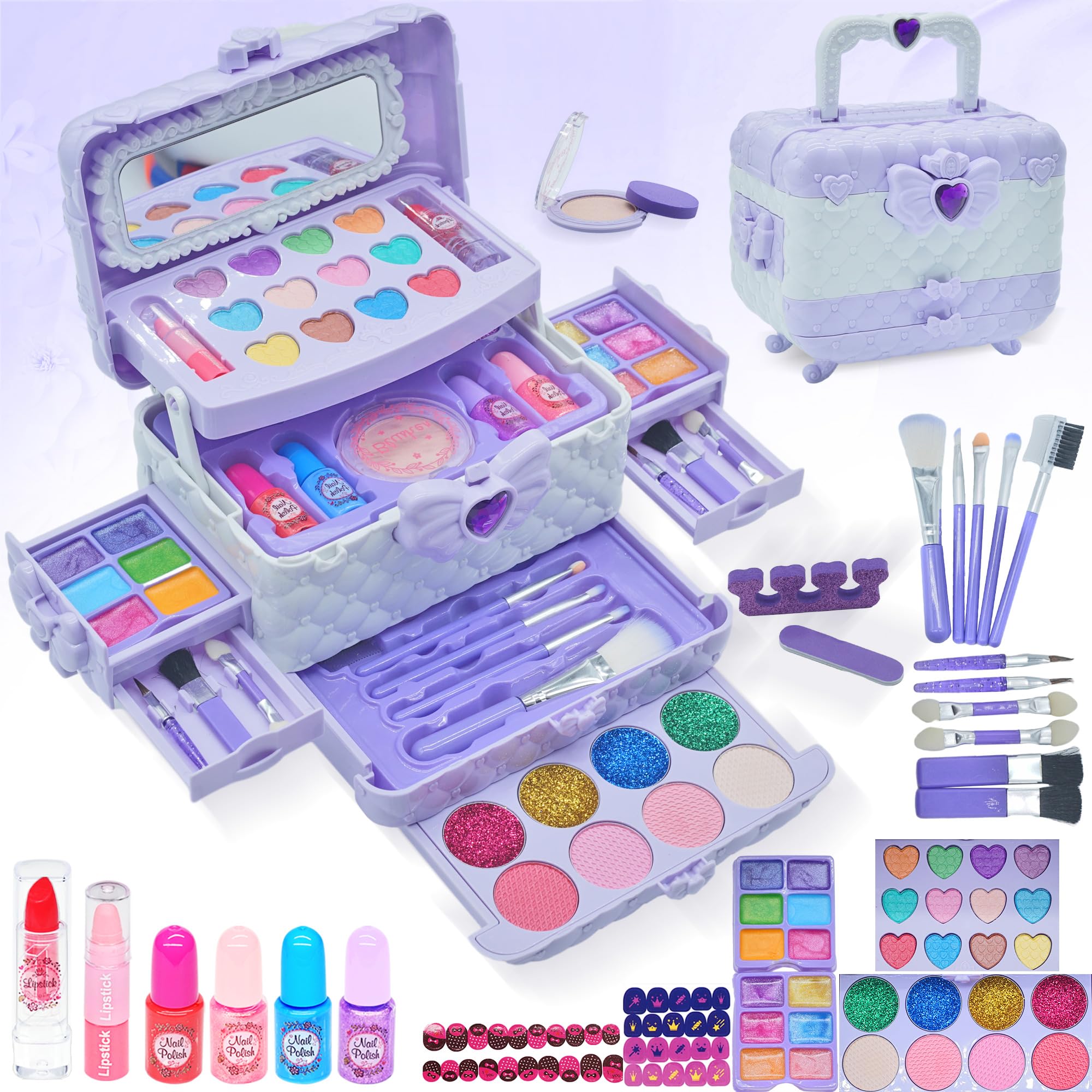 Kids Makeup Sets for Girls - Safe and Washable Kids Make Up, Real Make Up Set for Girls, Birthday for 4 5 6 7 8 9 Year Old