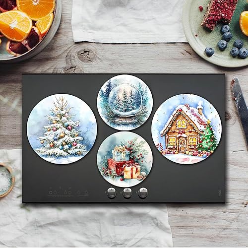 Miniatura 16 de 4 fundas redondas para quemador de estufa de Halloween, cubiertas de quemador eléctrico de calabaza de otoño, 8 y 10 pulgadas, cubierta para Obras