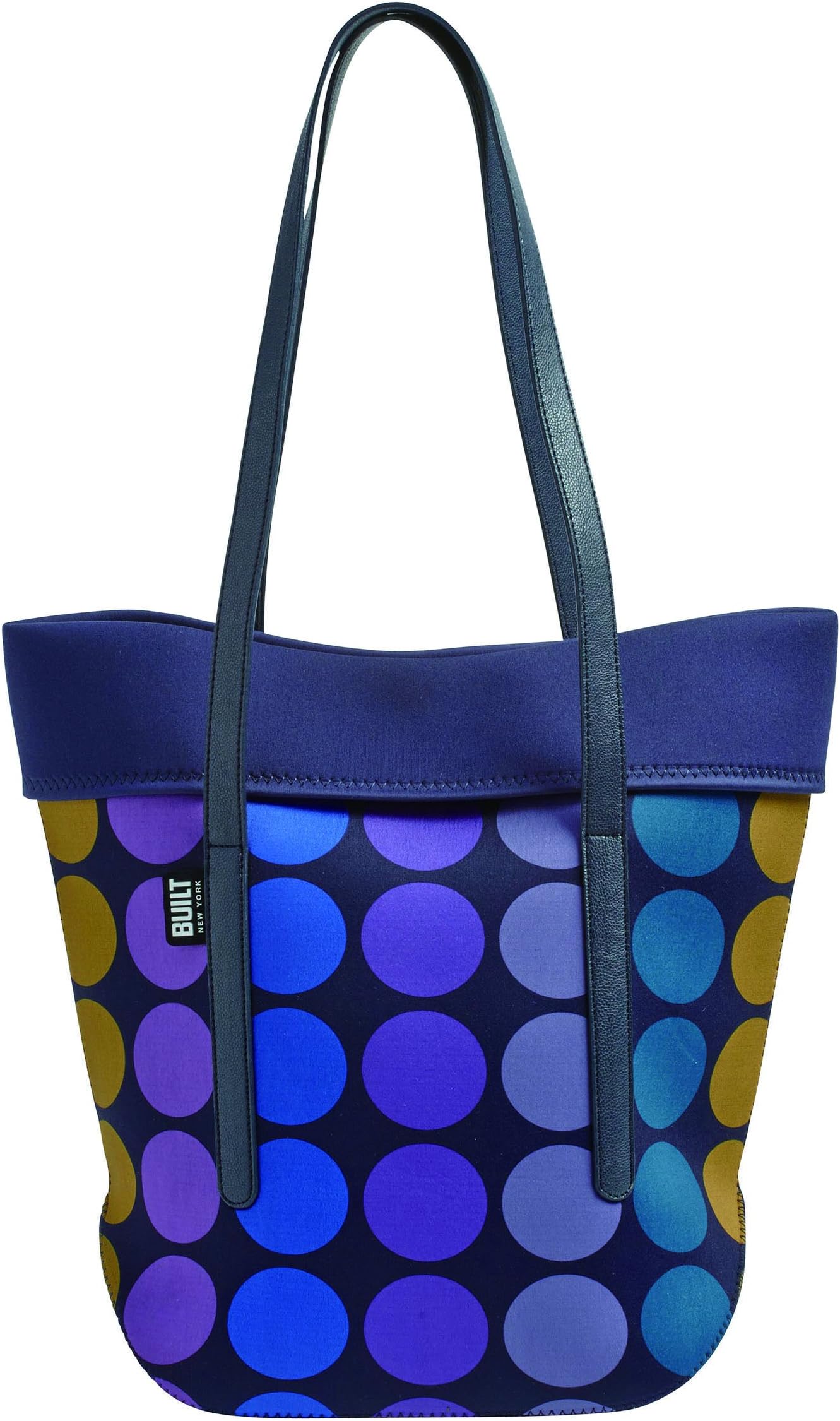 BUILT NY City Neoprene Shoulder Tote Bag, Plum Dot