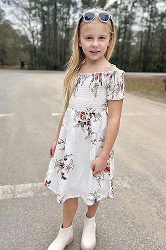 Miniatura 8 de Arshiner Vestido casual de verano sin mangas floral para niñas