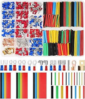welltop 678 PCS Electrical Wire Connectors, 350 PCS Electrical Terminals Kit & 328 PCS Heat Shrink Tubing Assortment Kit, Insulated Crimp Connectors Ring Fork Spade Butt Splices for Automotive Marine