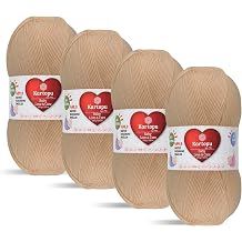 Kartopu Love & Care,Anti-Pilling Baby Knitting Yarn,4Balls Each SkeinBall 3.53 Oz 100g,Seasonal Knitting Yarn Dark Salmon 356