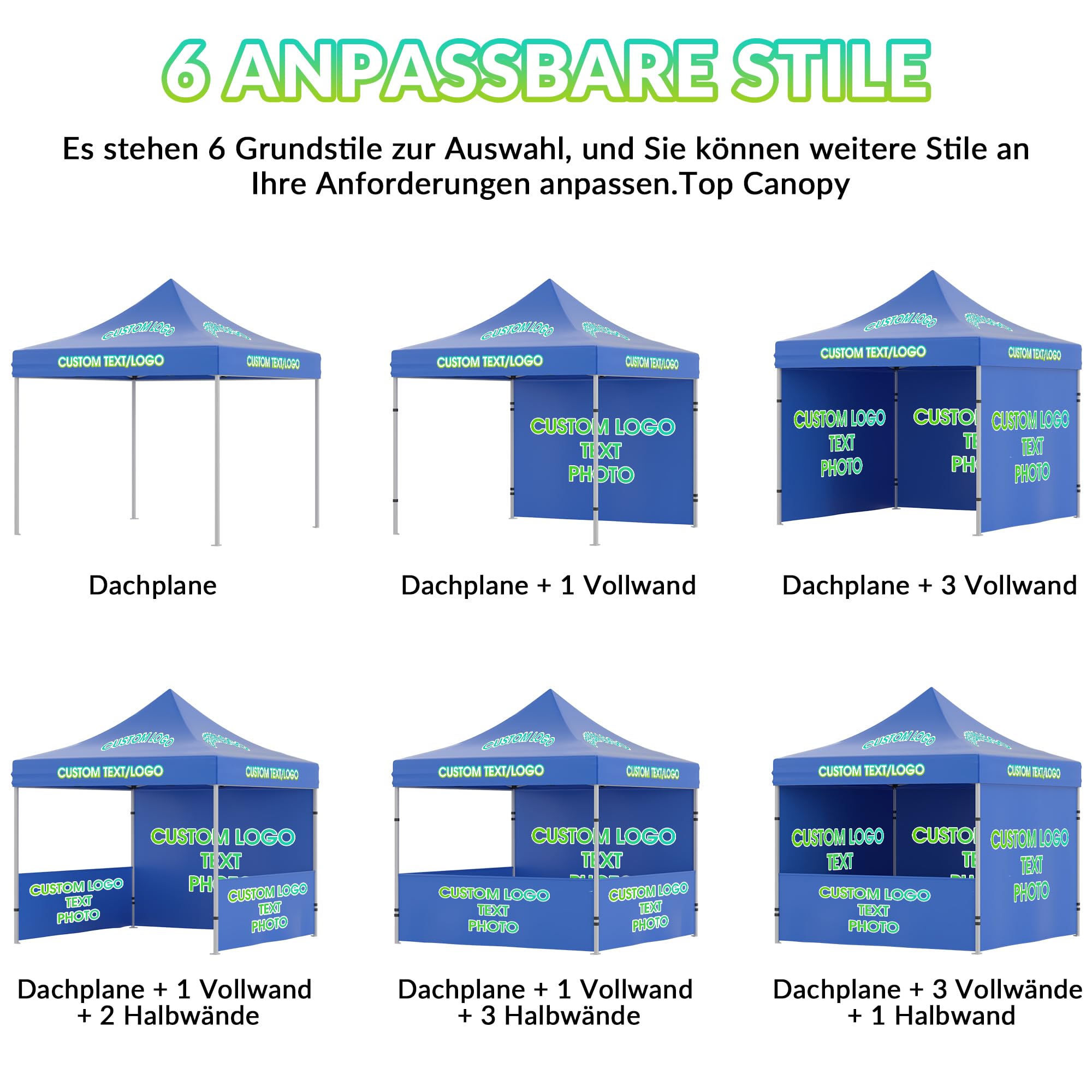 zelt mit logo Faltpavillon 3×3 m Individuellem Logodruck, Pavillon Wasserdicht Stabil Winterfest Werbezelt mit Bedruckbarem Dach & Wänden, UV-Schutz, Aluminium-Gestell, Klappbar, Personalisierbar gender:Men Der Fahrradbrillen-ratgeber Befestigung:Vier Schraublöcher