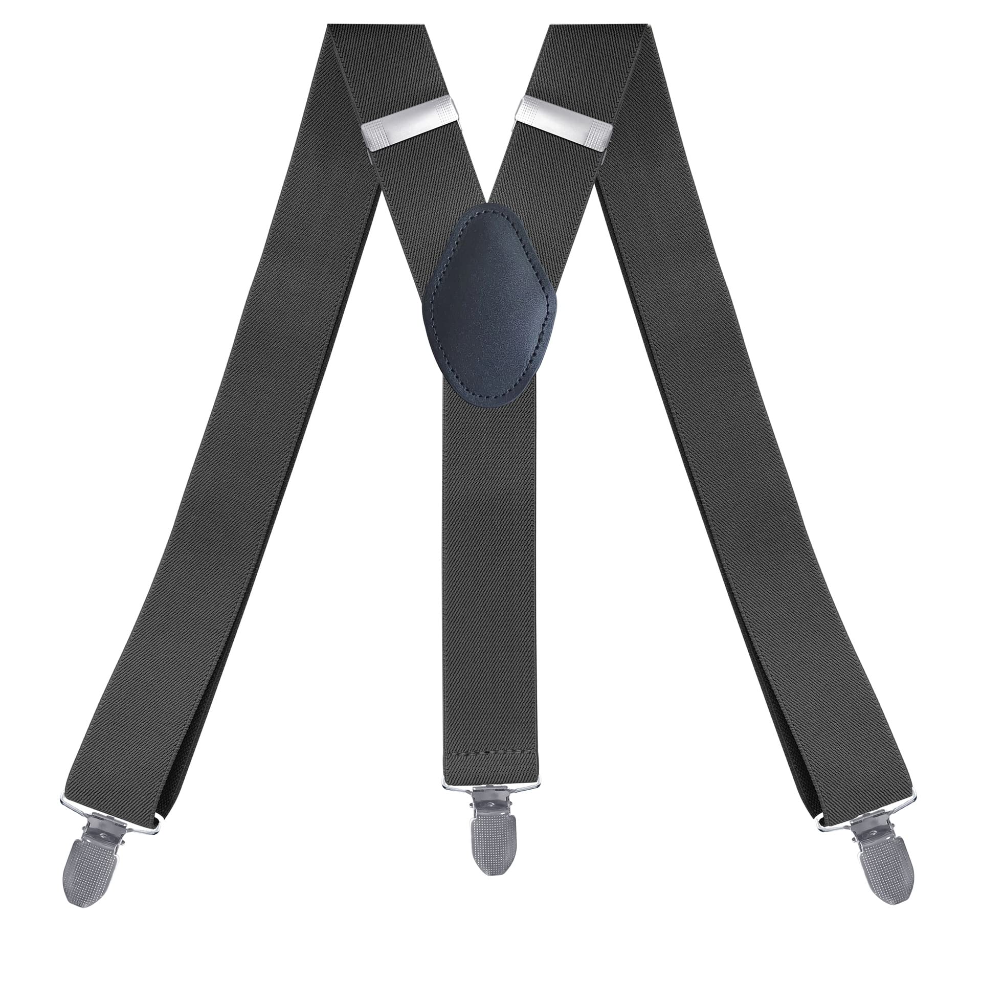 PlayCool Mens Suspenders Adjustable Elastic - Heavy Duty 1.4 Inch Wide X Shape 4 Strong Clips Suspender Braces