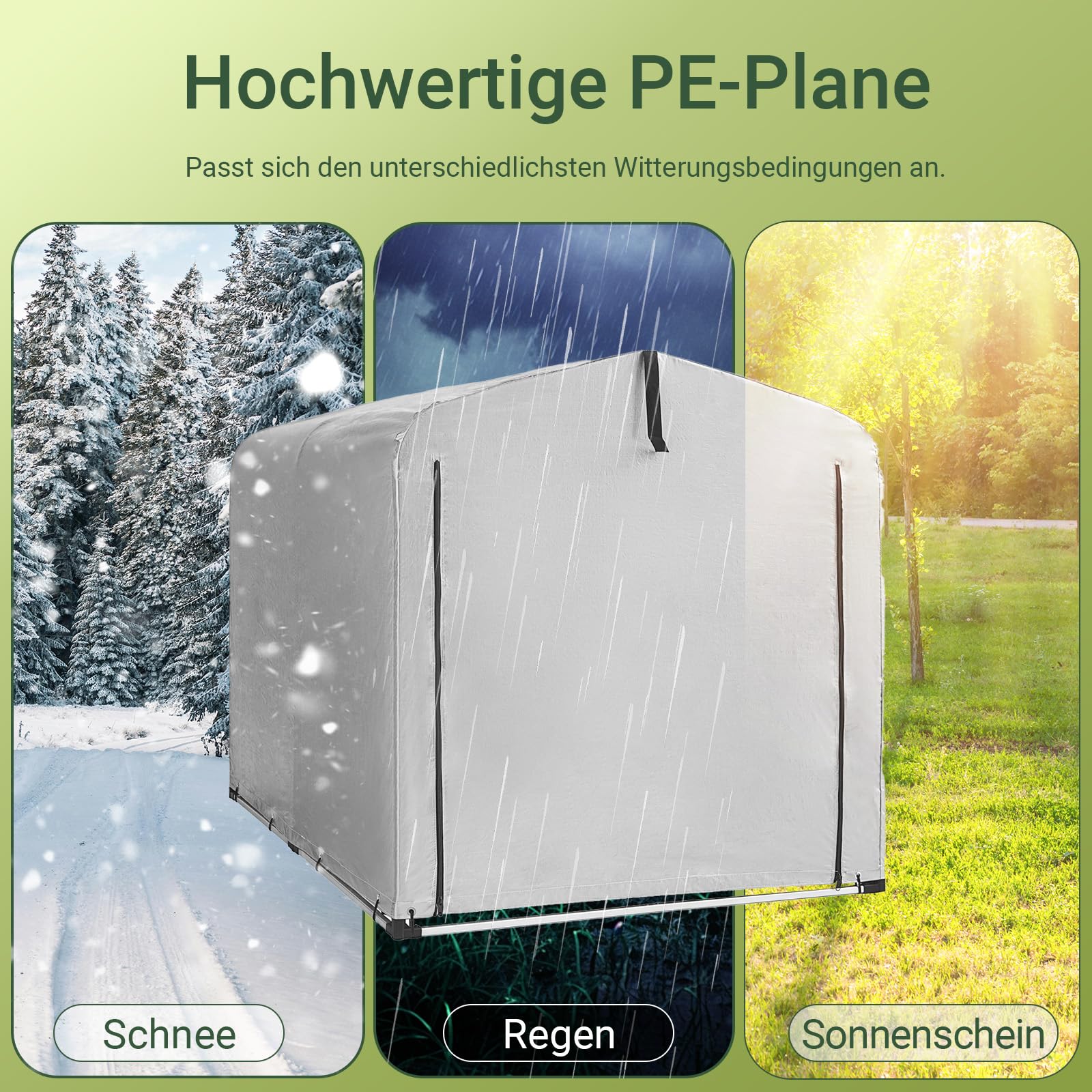 SoBuy Fahrradgarage wetterfest Geräteschuppen Fahrradgarage für 2-4 Fahrräder Carport Zelt mit UV-Schutz Fahrradschuppen für Regenschutz Terrasse Motorrad Garage Gartenhaus 159x165x219cm KLS11-L