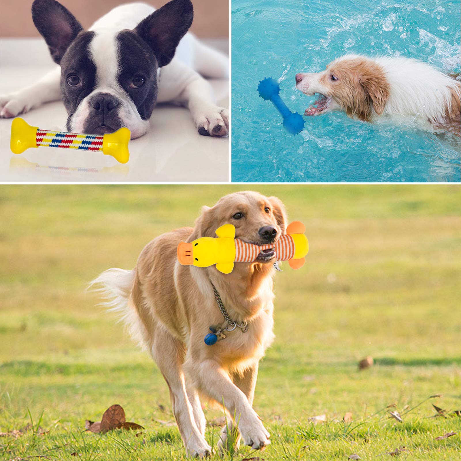 McNoryCane Cotone Naturale, Corda da Masticare Resistenti e Lavabili per la Pulizia dei Denti, Corda per Cane Grande e Cucciolo (15 Pezzi)