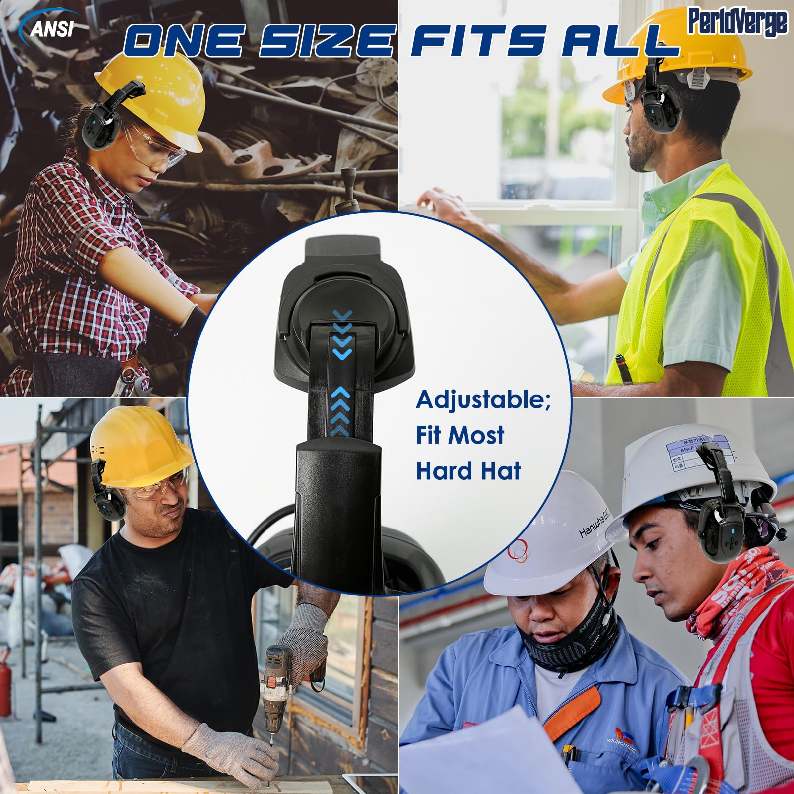Orejeras de casco duro, orejeras para reducción de ruido para accesorios de casco duro, protección auditiva de construcción para adultos