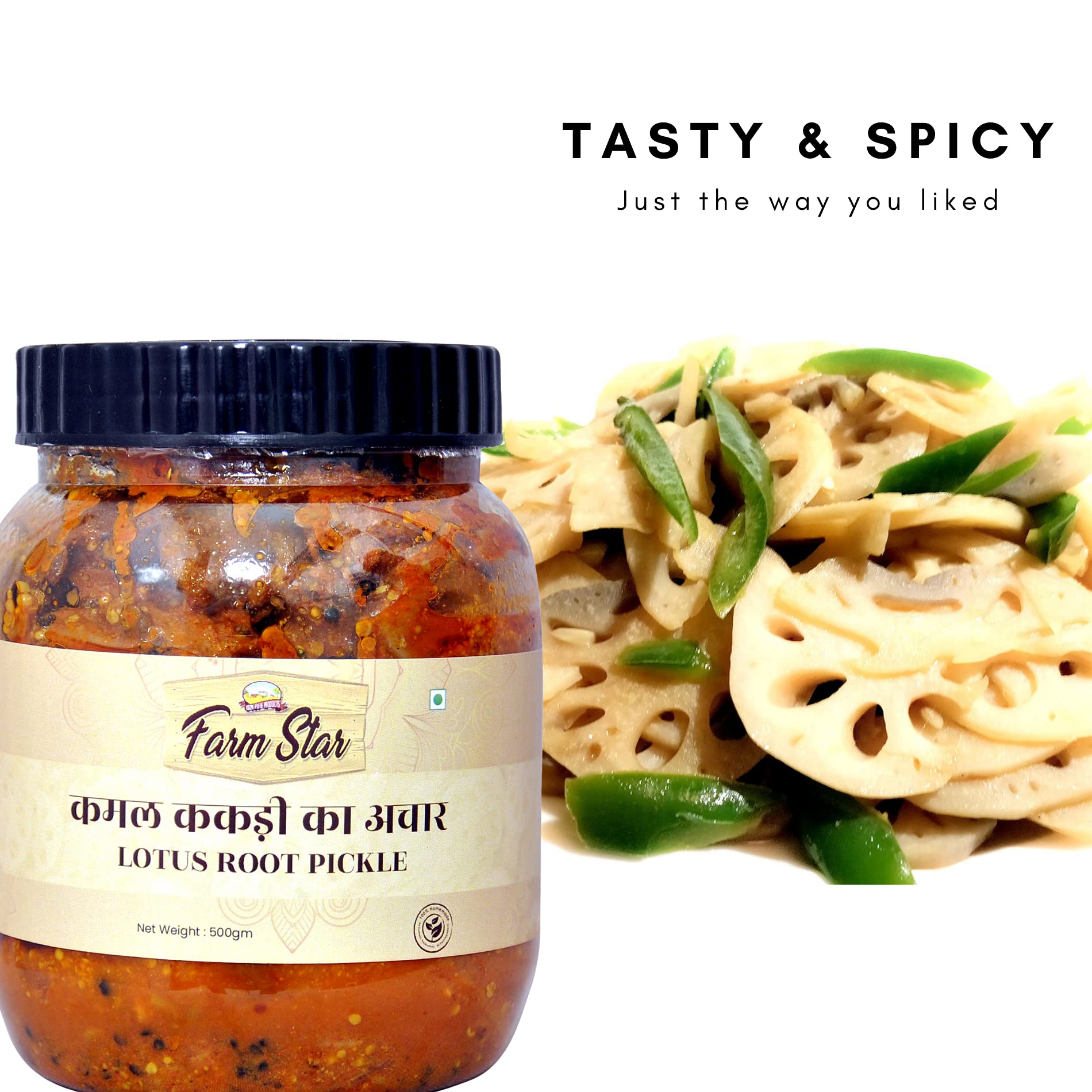 Farm Star Combo Pack Of Lotus Root Pickle- Kamal Kakri Ka Achar -(500Gm+500Gm)1Kg 2