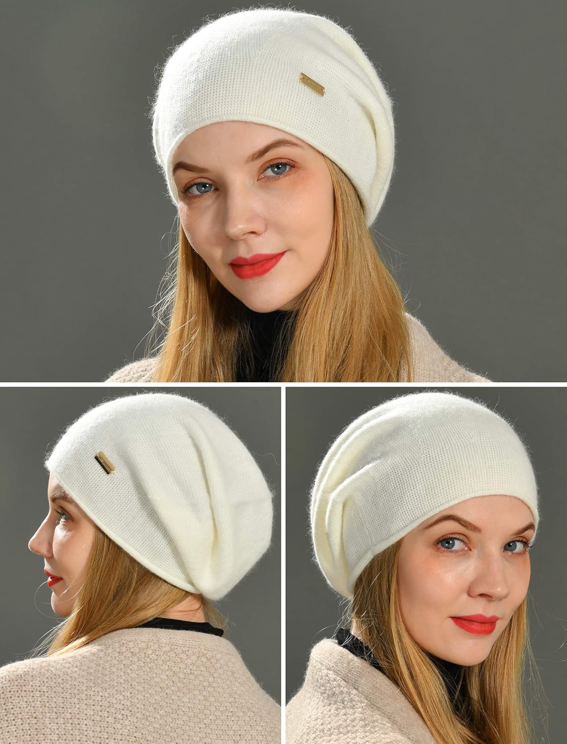 jaxmonoy Slouchy Knit Beanie Hat for Women Winter Soft Warm Ladies Laightweight Slouch Knitted Skull Beanies Cap - Image 6
