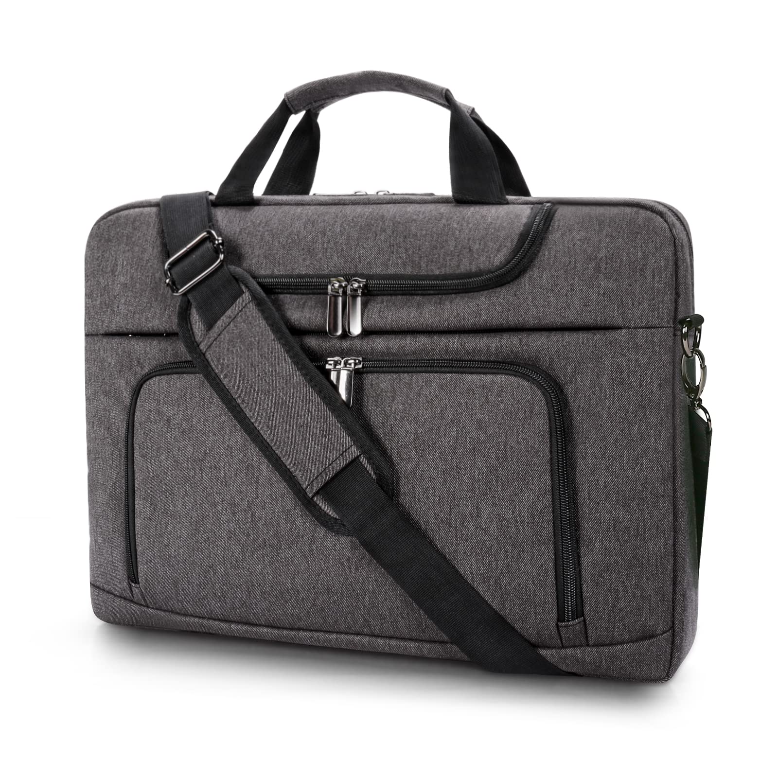 BERTASCHELaptop Bag 15.6 inch for Men, Laptop Case Computer Bag for Work Business Trip Laptop Carrying Case w/Shoulder Strap Grey
