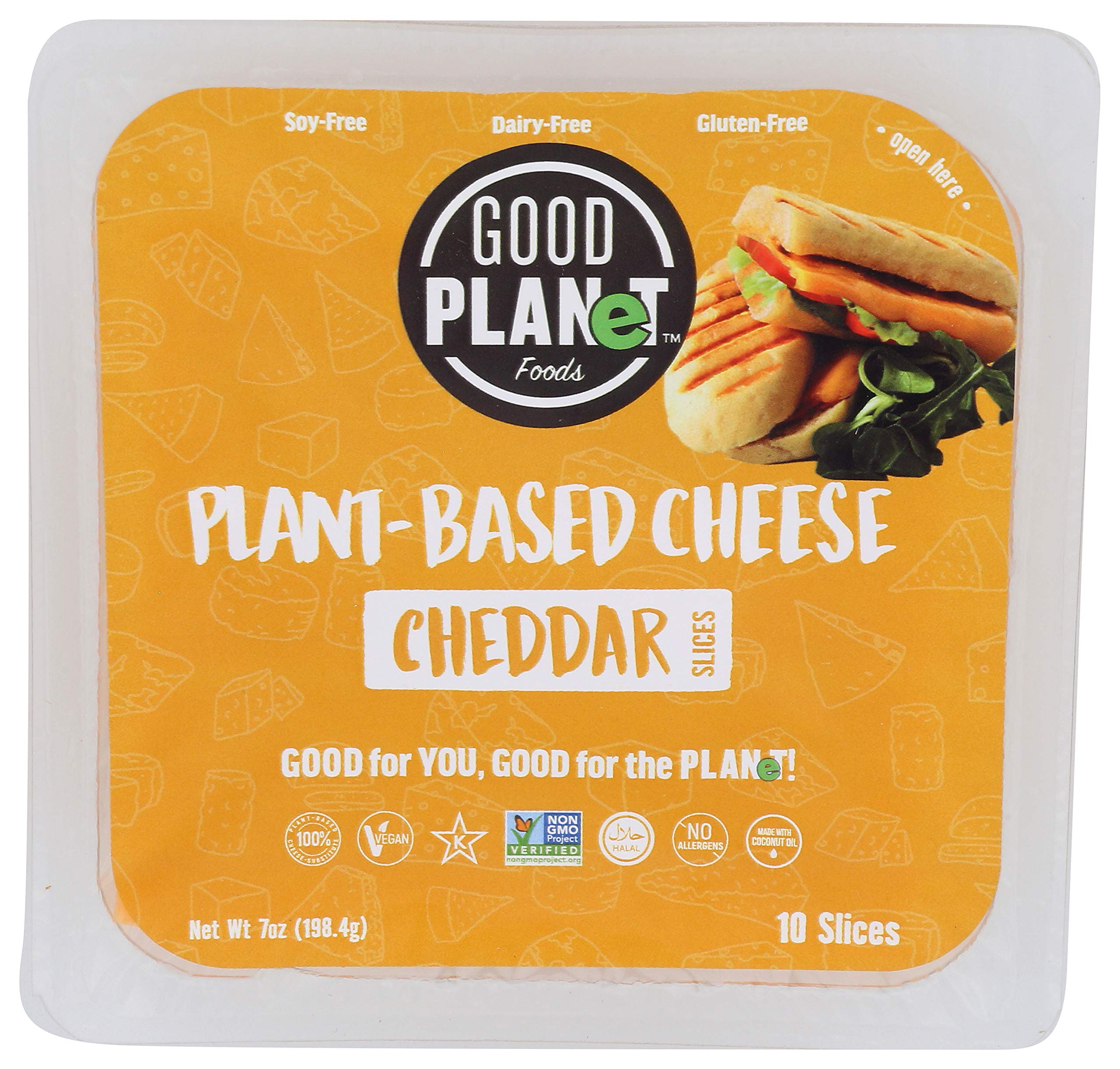 Cheddar Slices 7oz (198.4g) Plant Based Cheese (10 Slices)