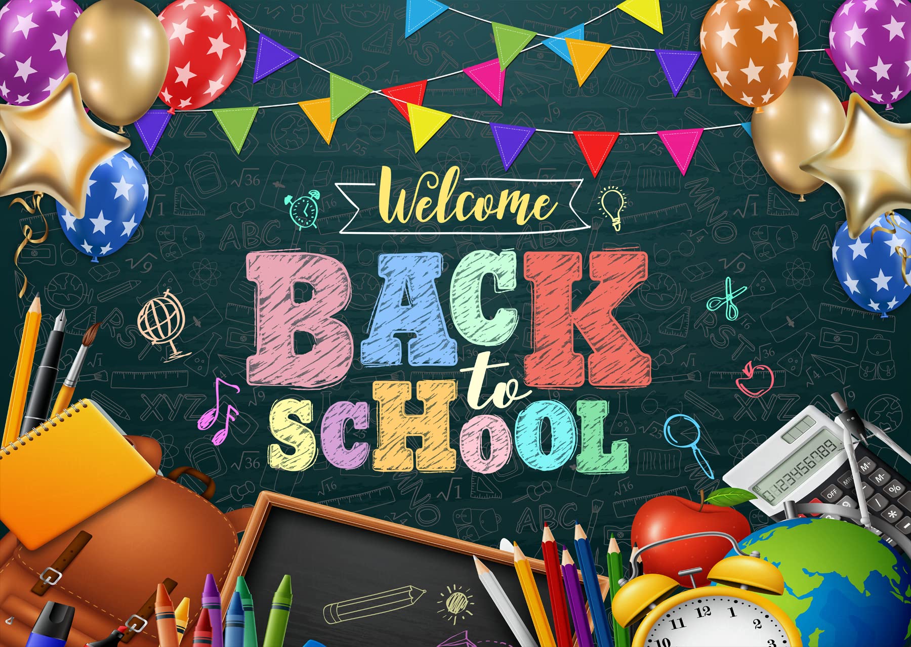 1st Day Of School Photo Backdrop Welcome To 1st Grade Banner Back To ...