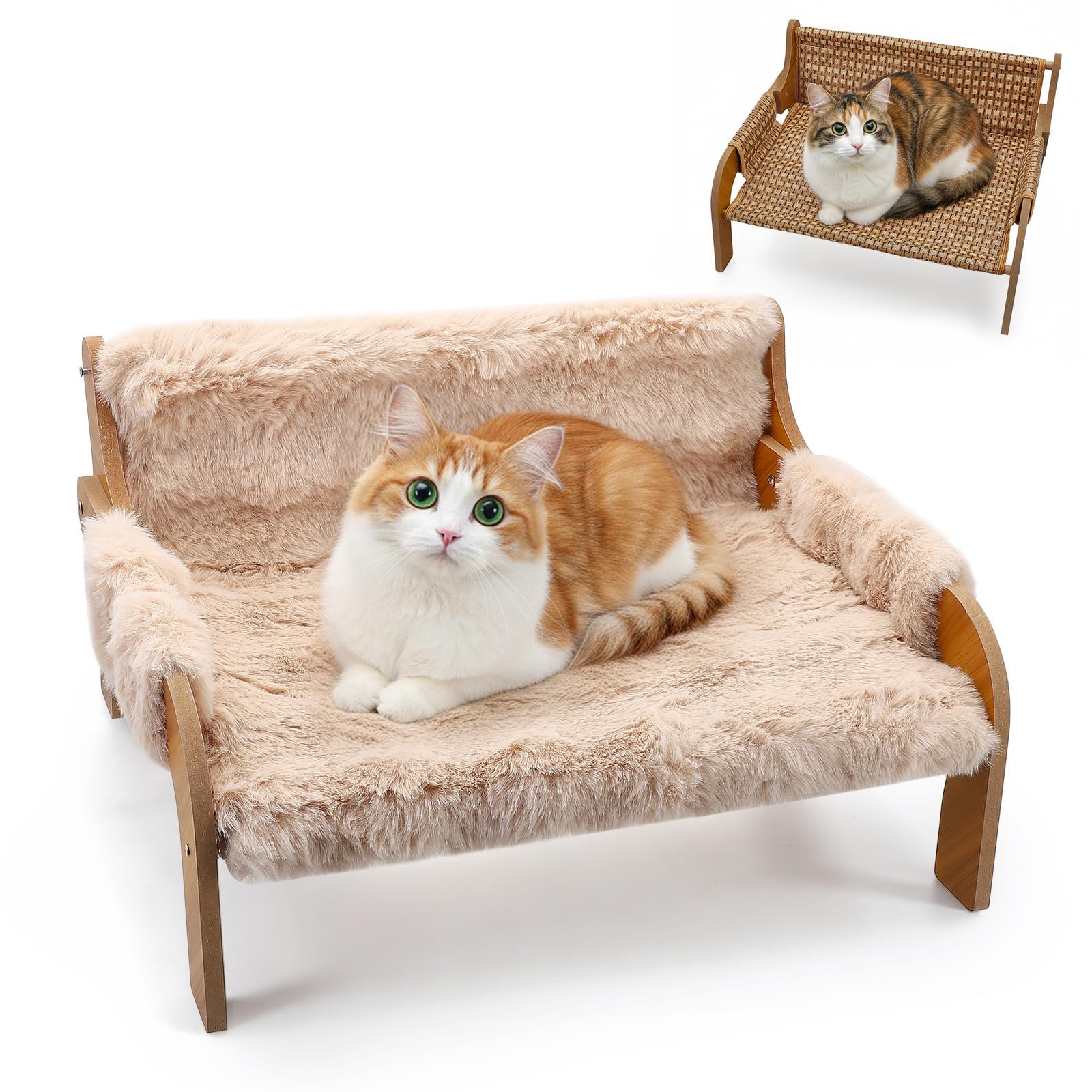 Divanetto Rialzato Per Cani E Gatti Portata 30 Kg, Viene Fornito Con Cuscini Estivi E Cuscini Invernali, Cuccia Rialzata Animali Domestici, 53X44 Cm, Grande Divano Per Gatti