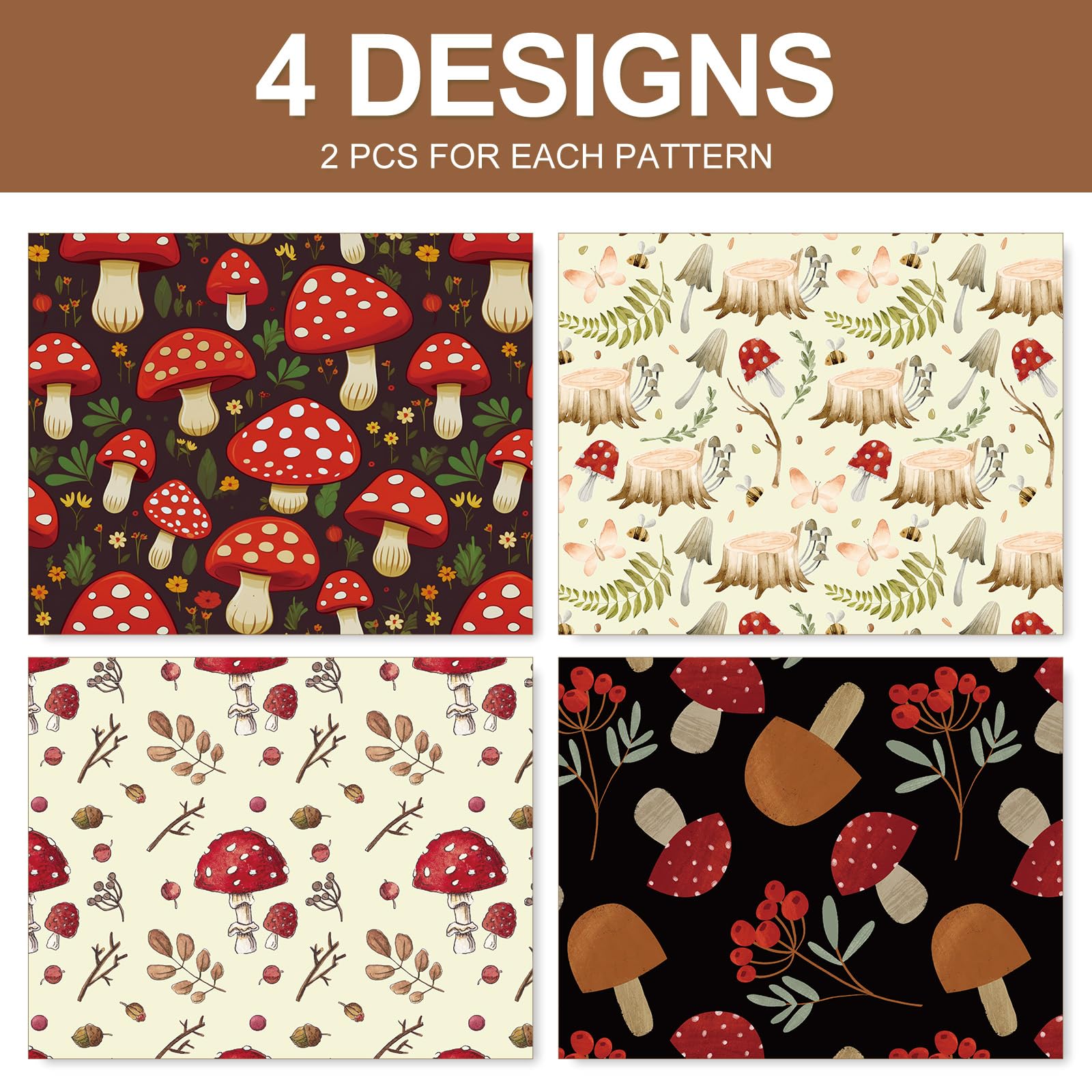 Mushroom Gift Bag Set With Greeting Card & Tissue Paper — 11.8x9.4x5.3 Inches, Forest Theme For Birthdays & Baby Showers - View #3