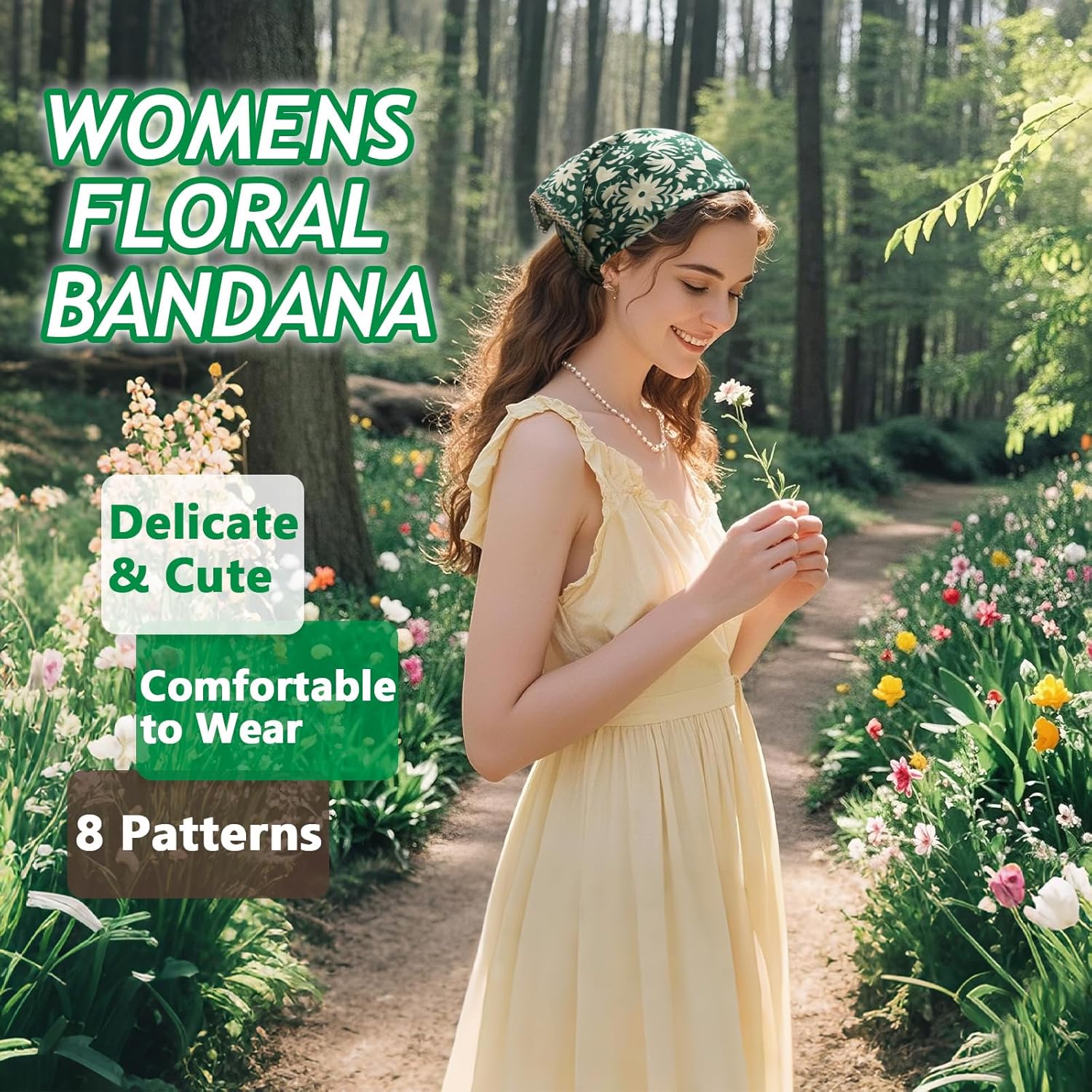 Large Cotton Bandanas for Women, 27 x 27 inch Hair Neck Scarf, Headband Square Scarf - Image 2