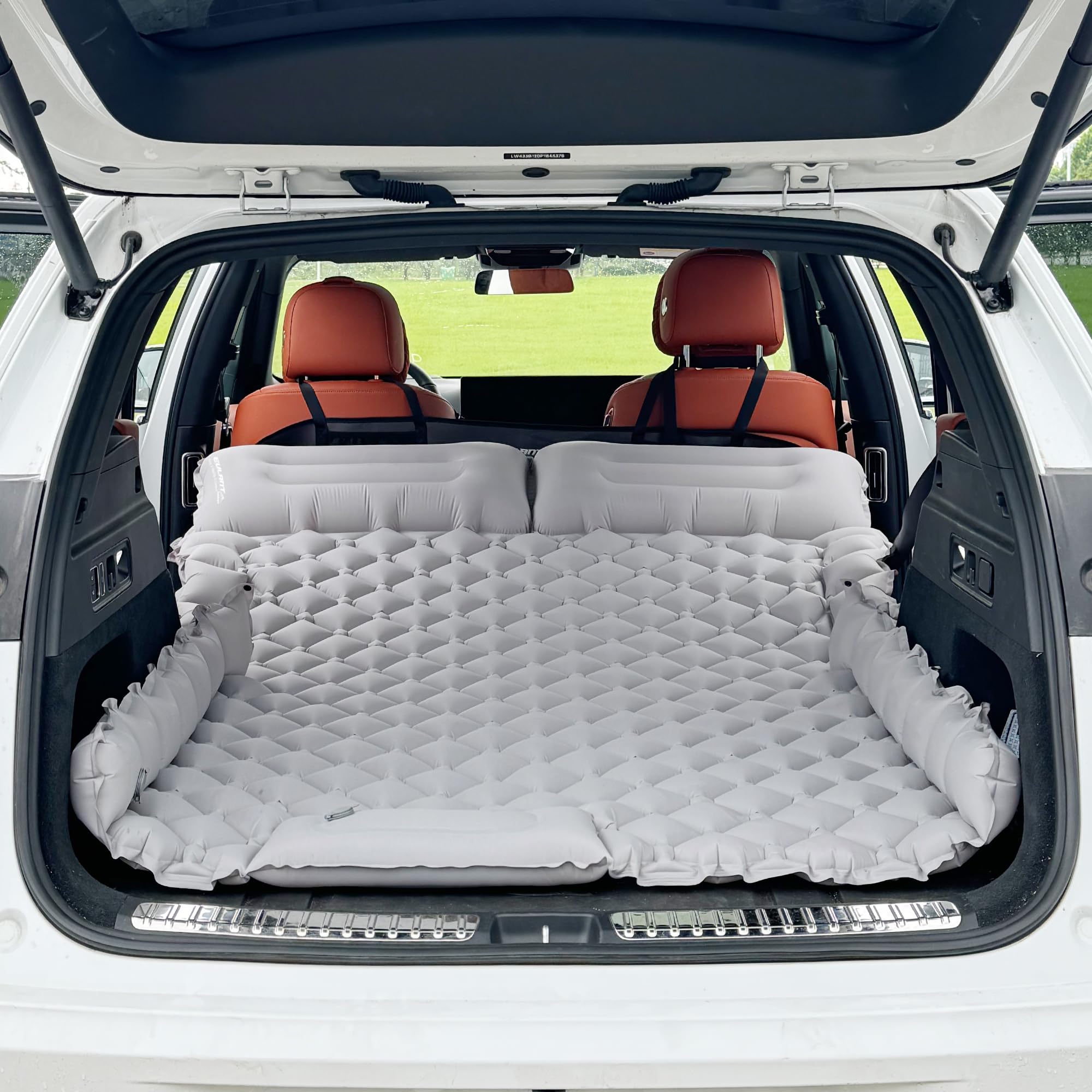 EULANT Hinchable Colchón para Coche con Bomba y Almohadas,Ultraligero Colchón de Aire para Maletero de Automóviles,Doble Colchon﻿ Inflable Camping,Impermeable Cama Coche para SUV MPV, 183 * 131 * 7cm