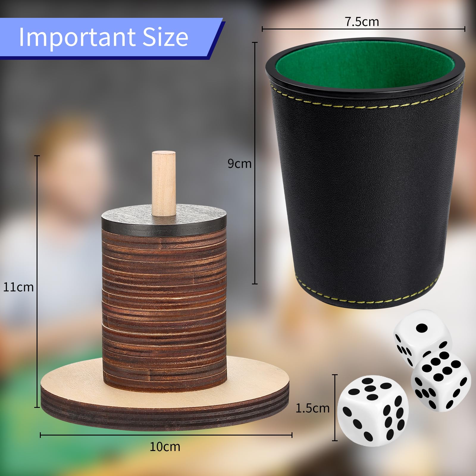 HOVCEH Würfelbecher Set - 2 Becher, 10 Würfel, 100 Spielblätter In Leder Optik