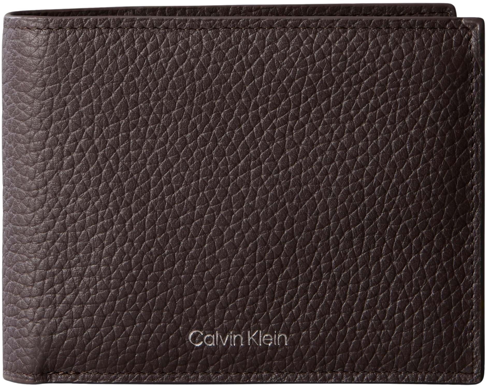 Calvin Klein Jeans Men's Wallets And Purses For Trifold Grained Leather Wallet With Rfid