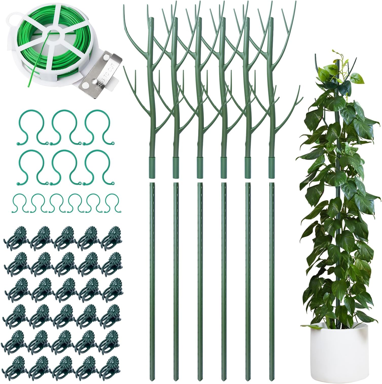 2/4/5/6 Pack Detachable Twig Plant Support Stakes Set 39.37Inch