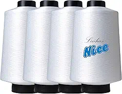 Kit 4 Fio 500G Cada - Preto, Branco - Para Costura Em Maquina Overloque (BRANCO)