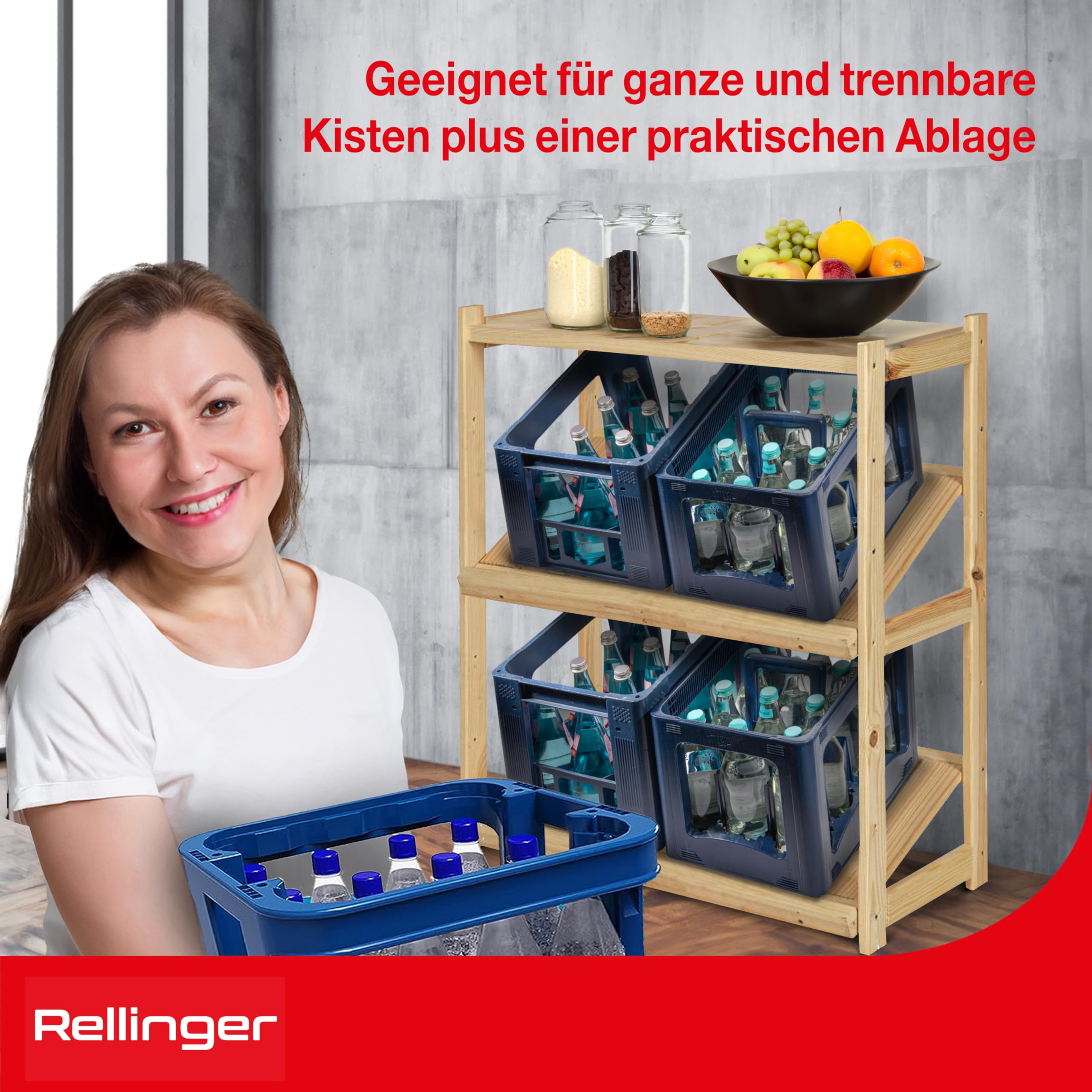 STAHLMANN® Getränkekistenregal Für 4-6 Kisten [GEEIGNET FÜR Jede KISTENSORTE] - Inkl