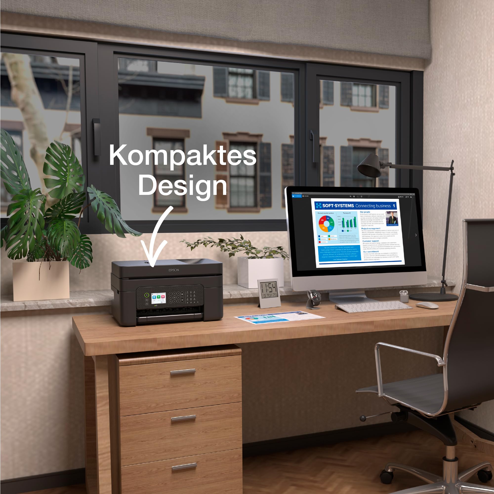 Epson Workforce WF-2950DWF A4-Multifunktions-Tintenstrahldrucker mit kabellosem Betrieb, inkl. kostenloser Tinte mit ReadyPrint Flex-Abo*