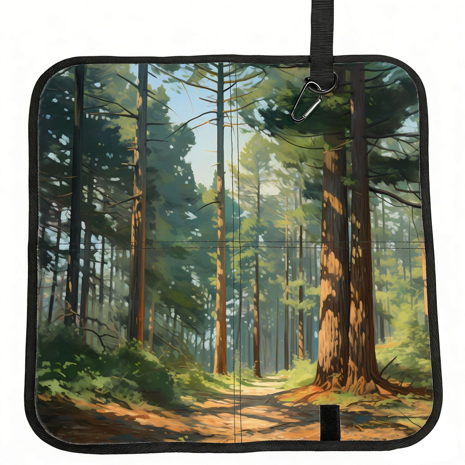 MROWYC Zeppelin Printed Foldable Seat Cushion - Portable with Carabiner, for Stadium, Camping, Hiking
