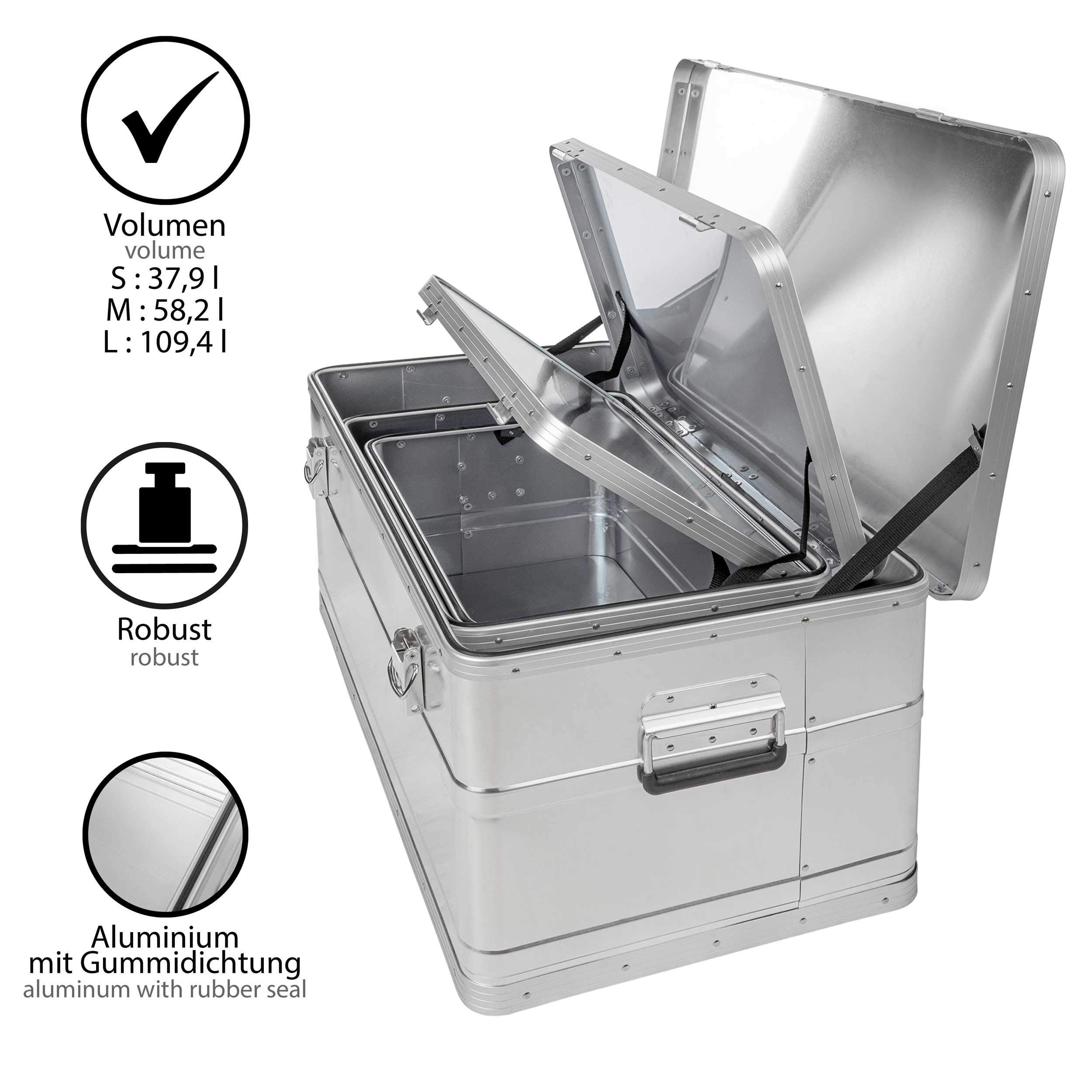 ONVAYA Alubox 3er Set stapelbar | Alukisten mit Deckel | Transportkiste | Aluminiumkiste | Aluminiumbox | ONVAYA Alubox 3er Set stapelbar | Alukisten mit Deckel | Transportkiste | Aluminiumkiste | Aluminiumbox